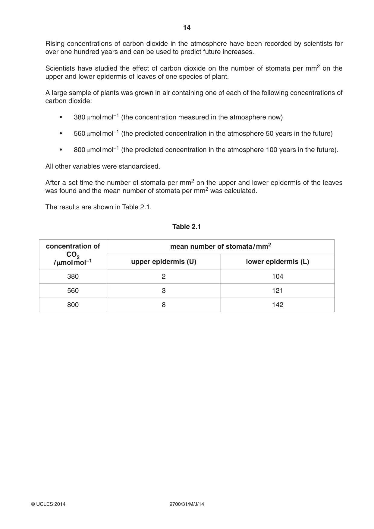 Cambridge A Level Biology 9700 2014 May/June Paper 3 · Variant 1 question paper, page 14 of 16