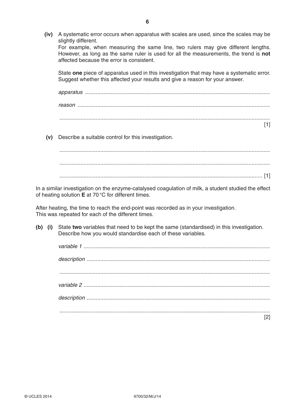 Cambridge A Level Biology 9700 2014 May/June Paper 3 · Variant 2 question paper, page 6 of 16