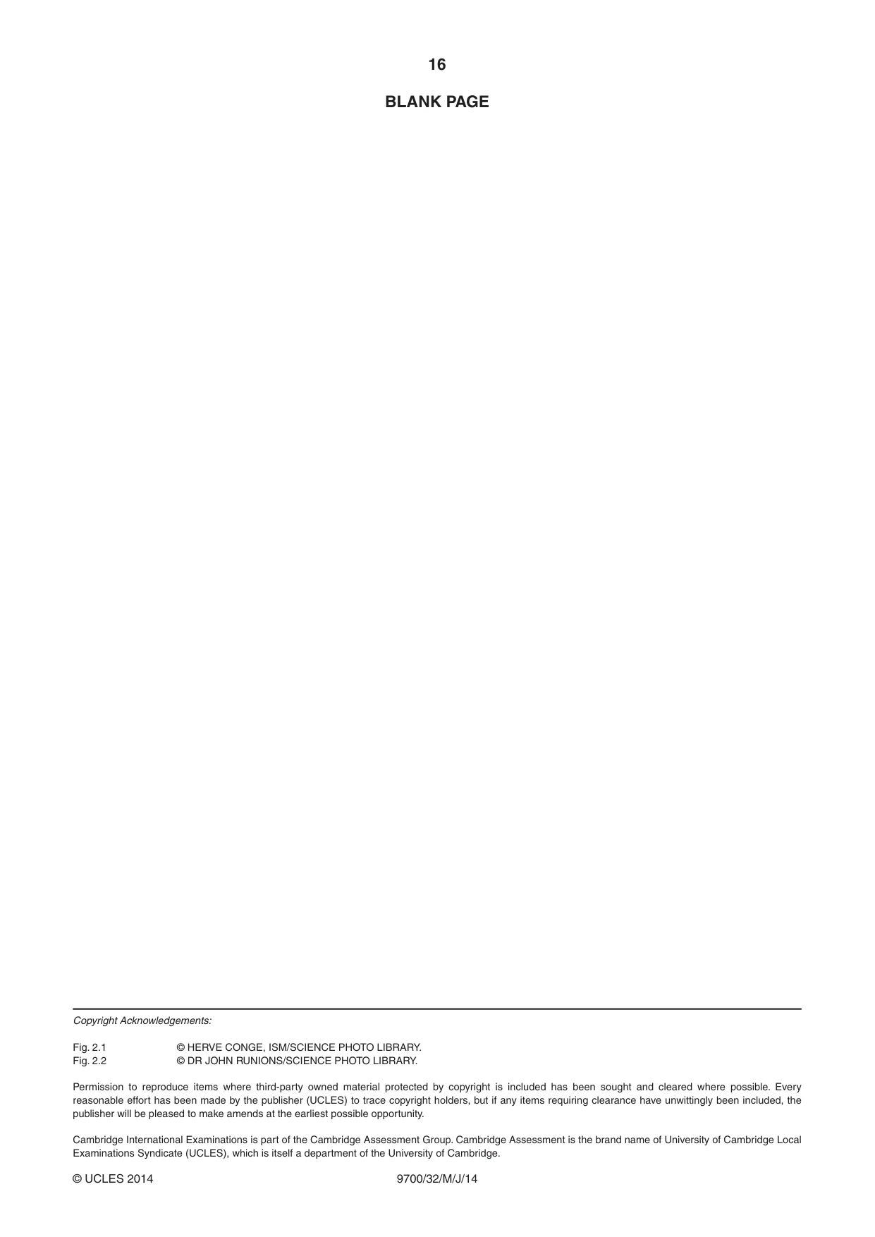 Cambridge A Level Biology 9700 2014 May/June Paper 3 · Variant 2 question paper, page 16 of 16