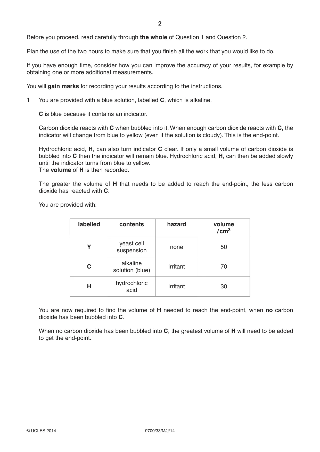 Cambridge A Level Biology 9700 2014 May/June Paper 3 · Variant 3 question paper, page 2 of 16