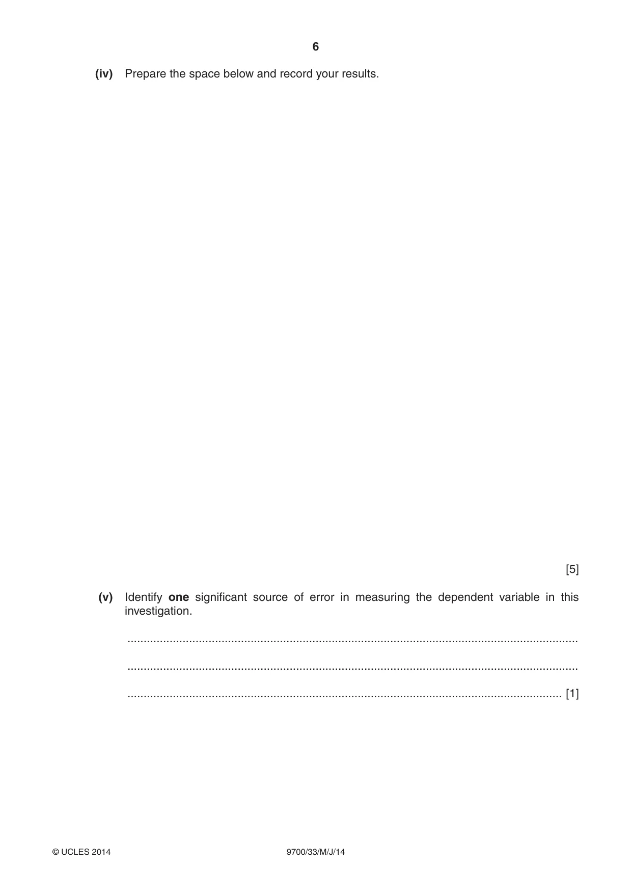 Cambridge A Level Biology 9700 2014 May/June Paper 3 · Variant 3 question paper, page 6 of 16