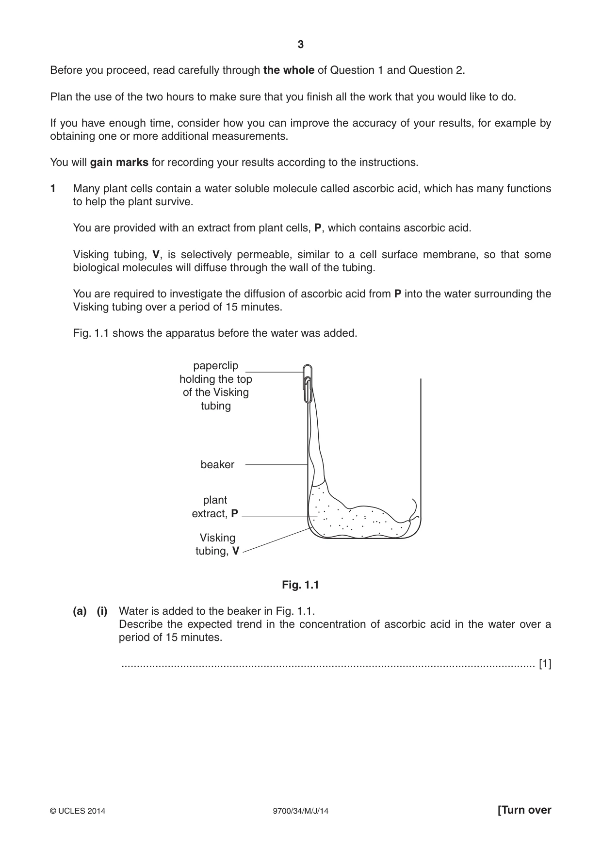 Cambridge A Level Biology 9700 2014 May/June Paper 3 · Variant 4 question paper, page 3 of 16
