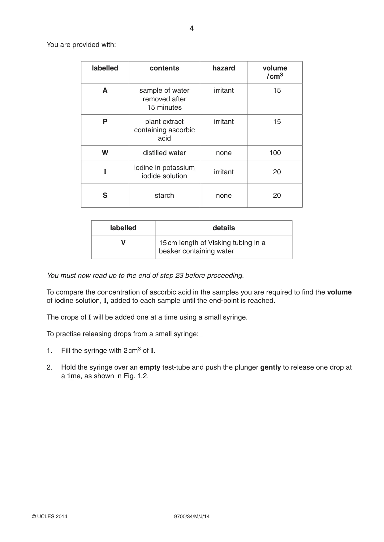 Cambridge A Level Biology 9700 2014 May/June Paper 3 · Variant 4 question paper, page 4 of 16