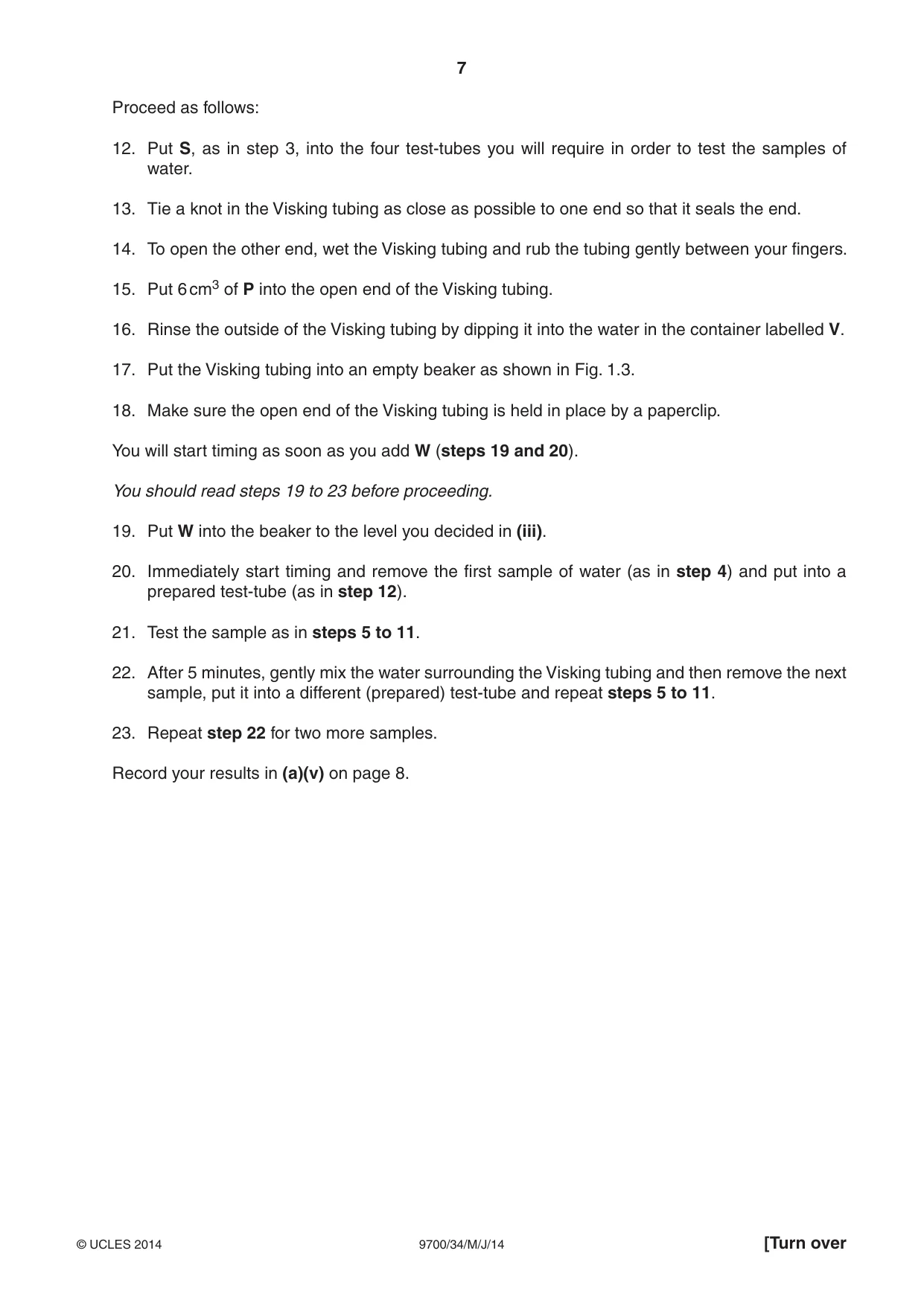 Cambridge A Level Biology 9700 2014 May/June Paper 3 · Variant 4 question paper, page 7 of 16
