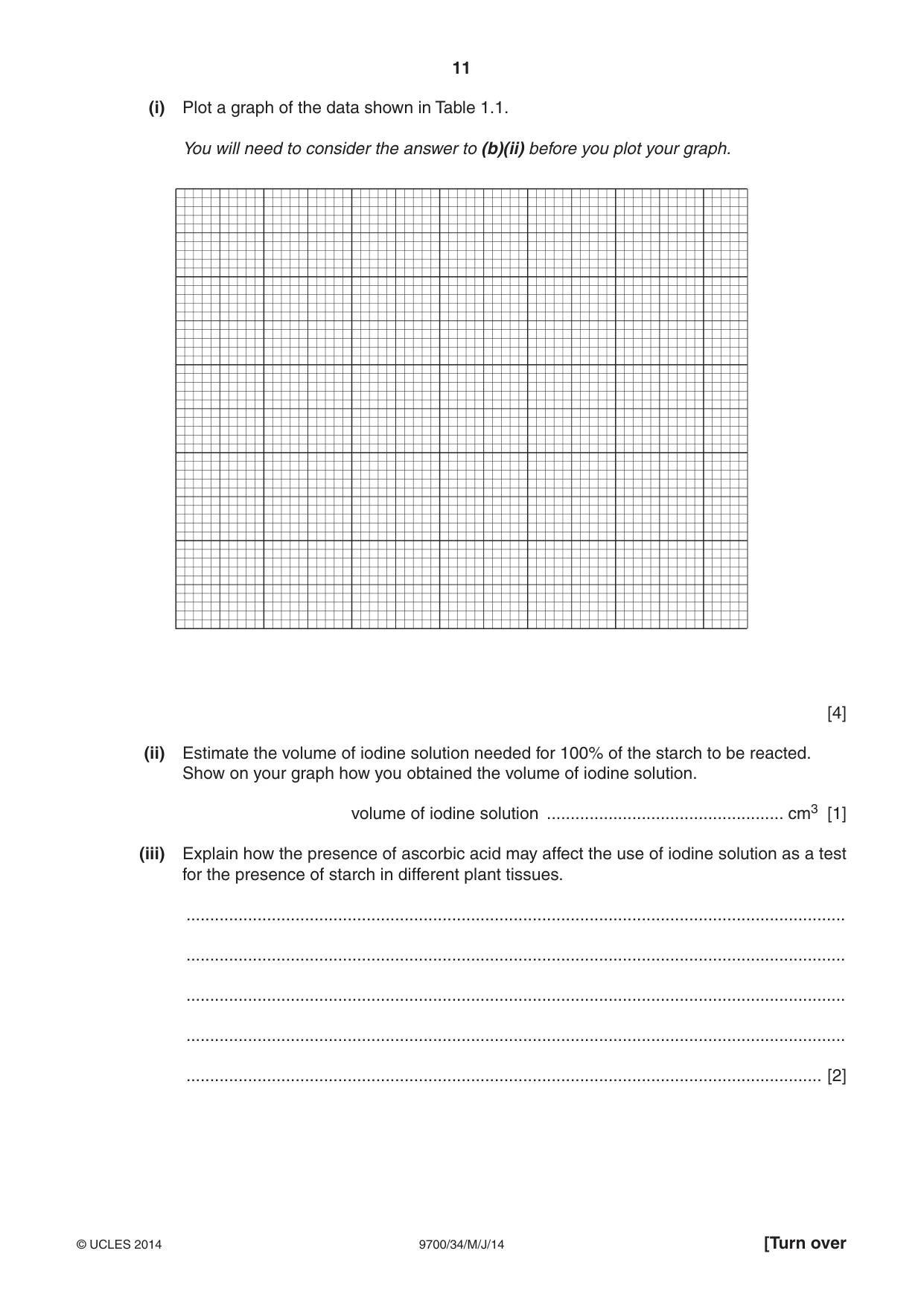 Cambridge A Level Biology 9700 2014 May/June Paper 3 · Variant 4 question paper, page 11 of 16