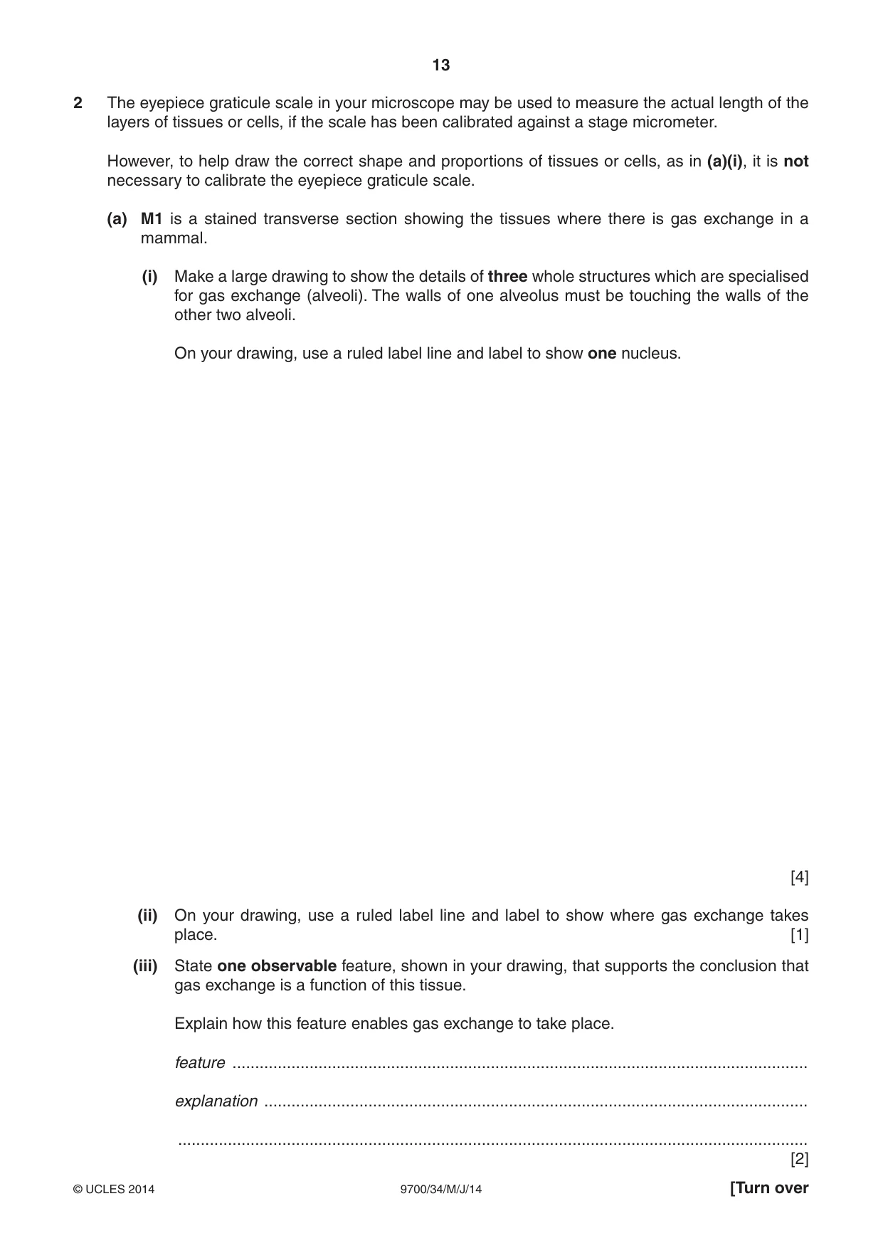 Cambridge A Level Biology 9700 2014 May/June Paper 3 · Variant 4 question paper, page 13 of 16
