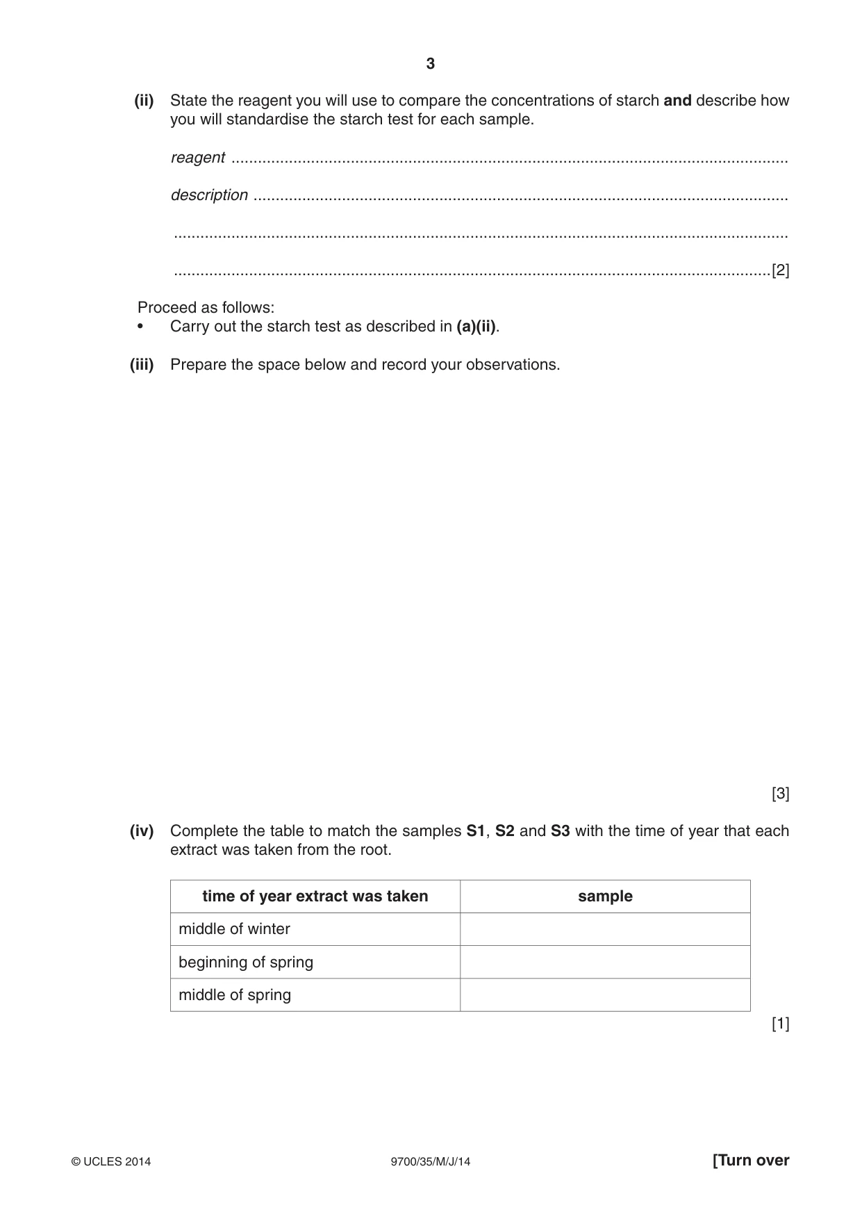 Cambridge A Level Biology 9700 2014 May/June Paper 3 · Variant 5 question paper, page 3 of 12