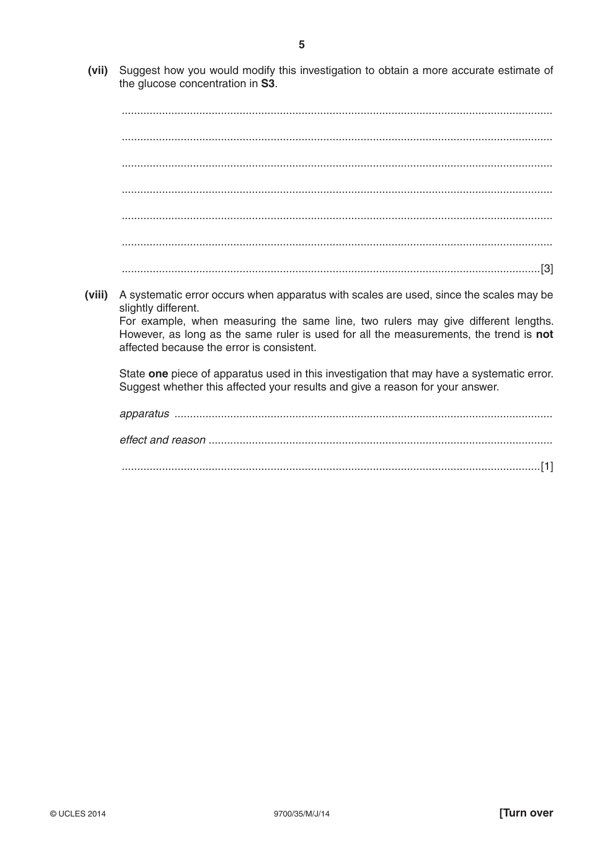 Cambridge A Level Biology 9700 2014 May/June Paper 3 · Variant 5 question paper, page 5 of 12