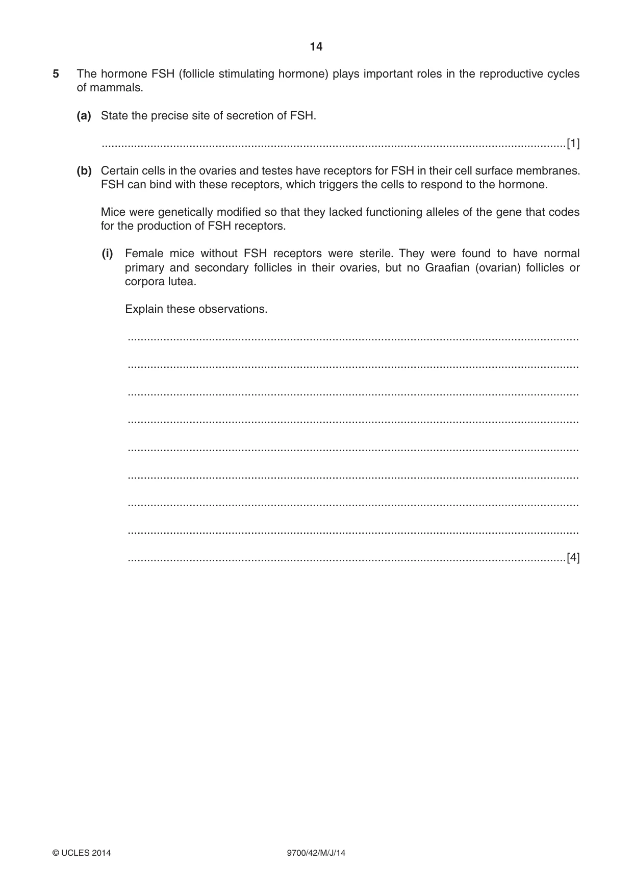 Cambridge A Level Biology 9700 2014 May/June Paper 4 · Variant 2 question paper, page 14 of 24