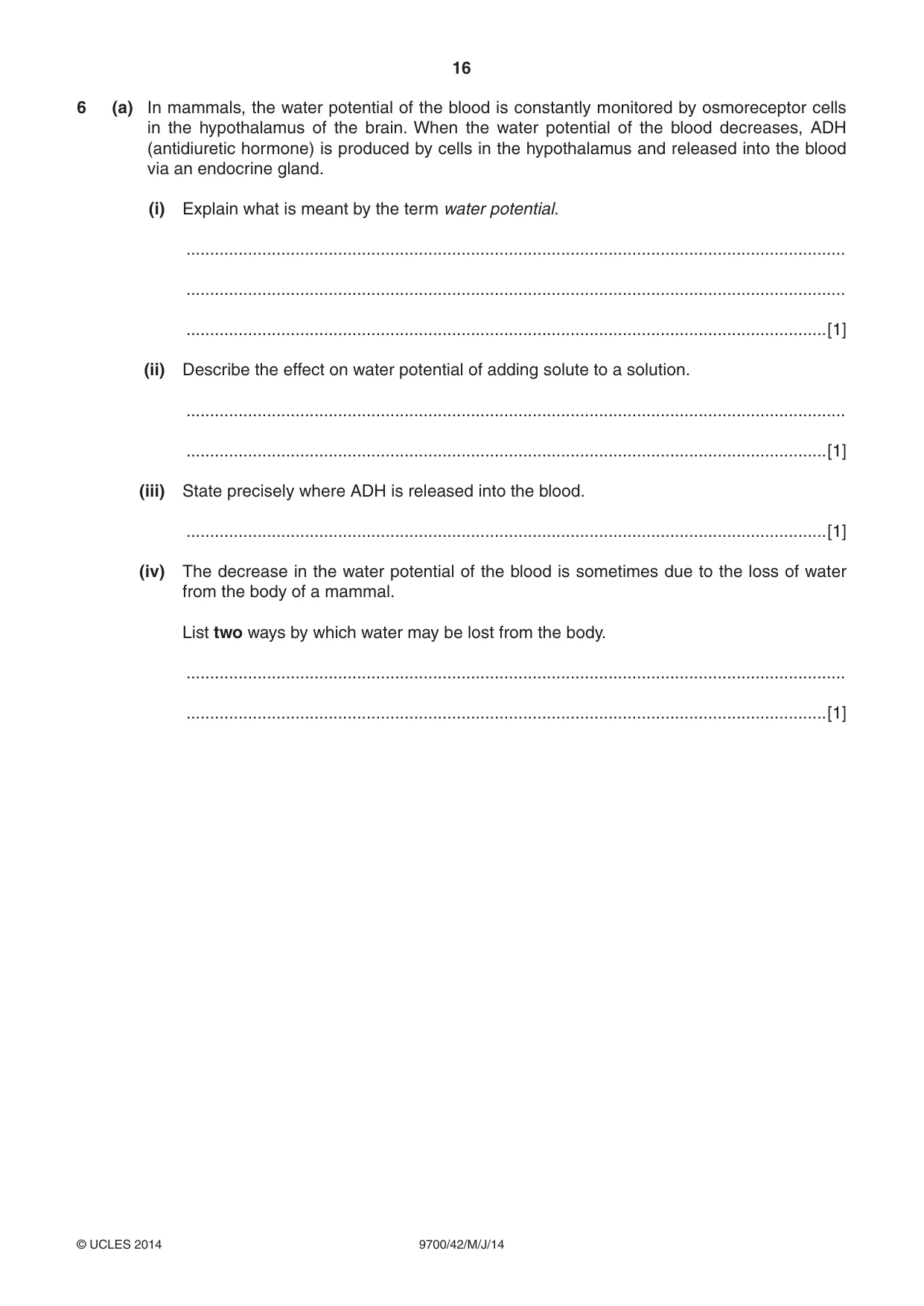 Cambridge A Level Biology 9700 2014 May/June Paper 4 · Variant 2 question paper, page 16 of 24