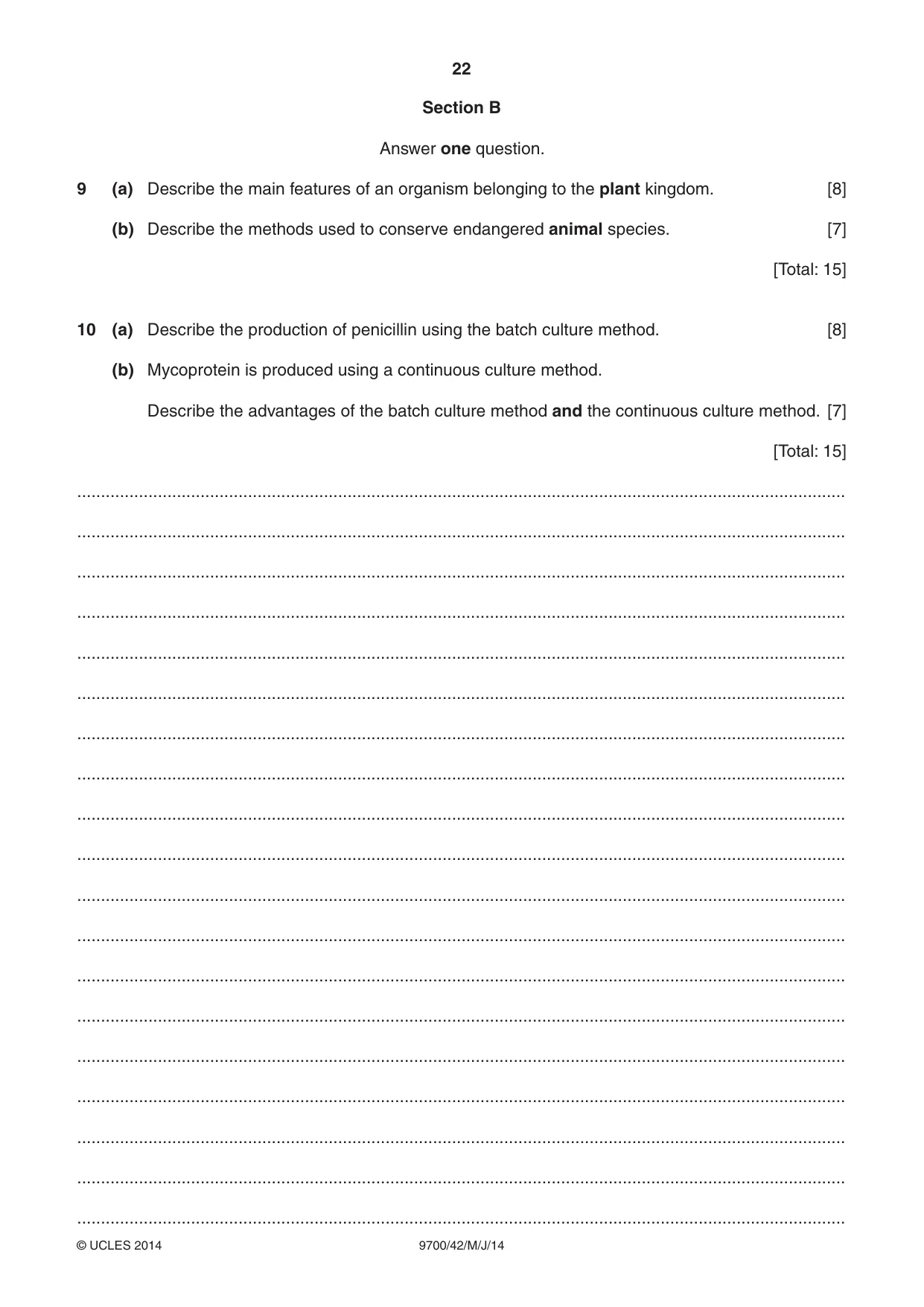 Cambridge A Level Biology 9700 2014 May/June Paper 4 · Variant 2 question paper, page 22 of 24