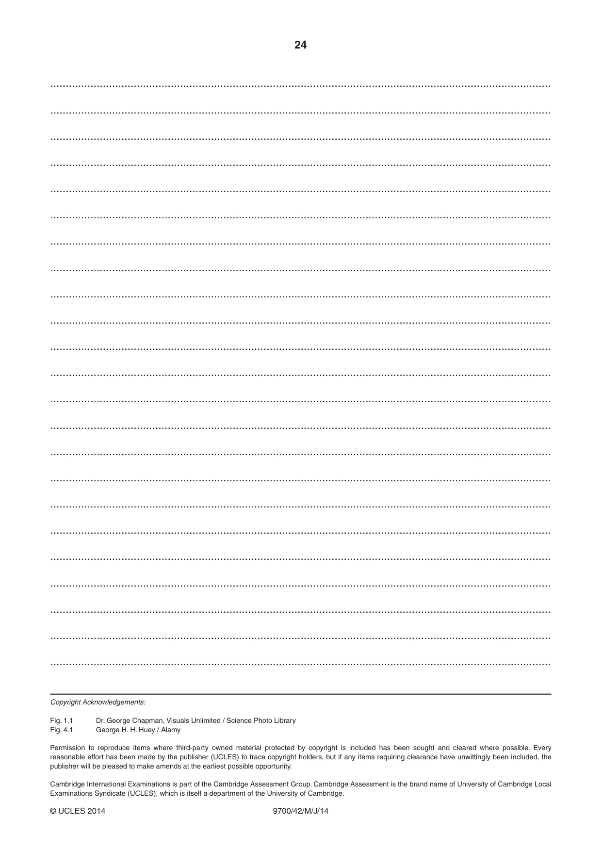 Cambridge A Level Biology 9700 2014 May/June Paper 4 · Variant 2 question paper, page 24 of 24