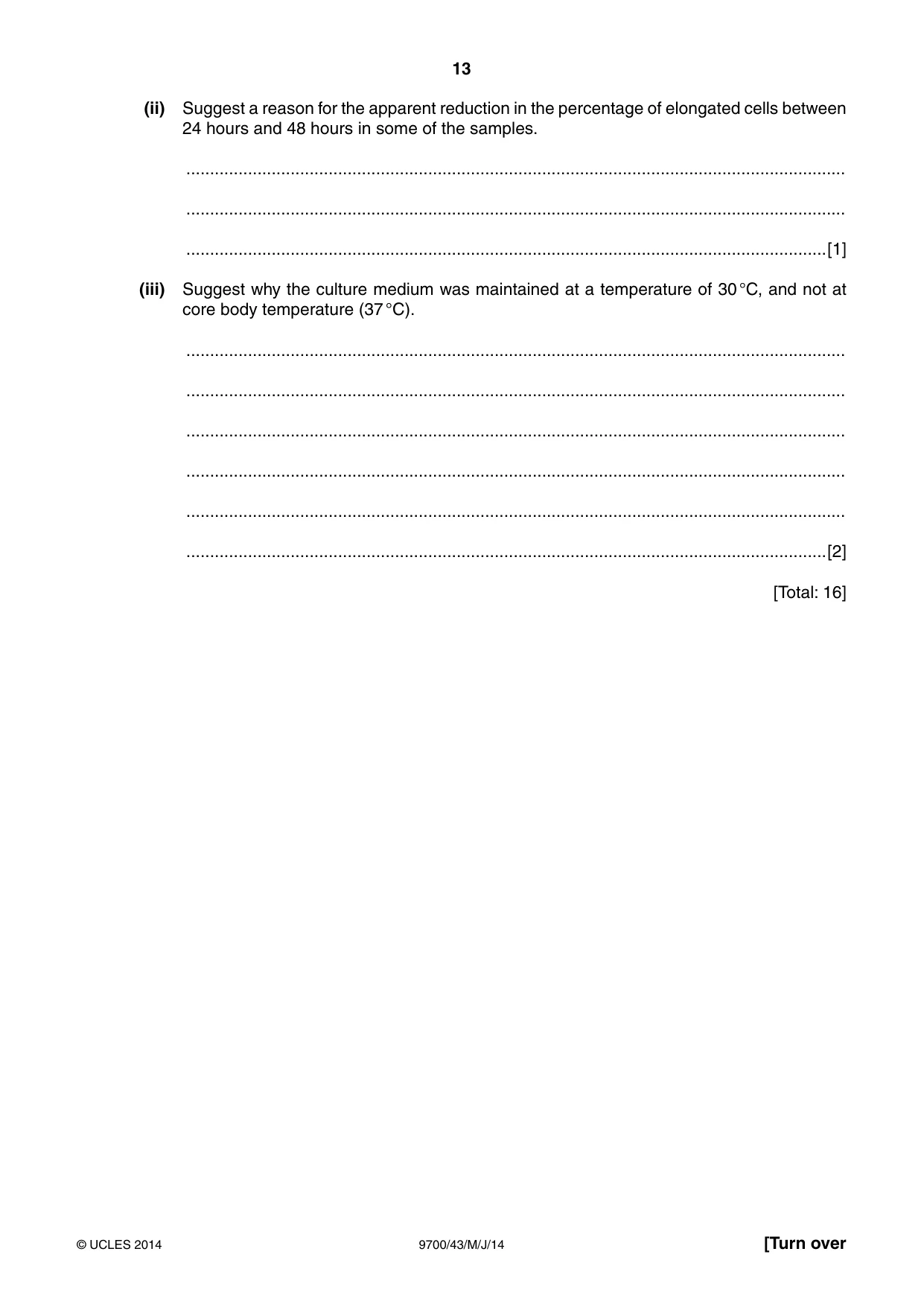 Cambridge A Level Biology 9700 2014 May/June Paper 4 · Variant 3 question paper, page 13 of 24