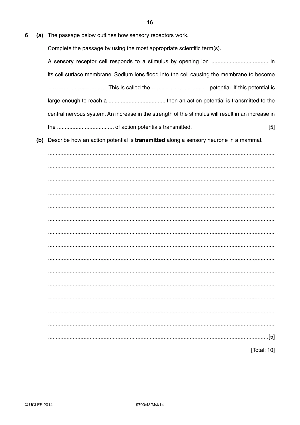 Cambridge A Level Biology 9700 2014 May/June Paper 4 · Variant 3 question paper, page 16 of 24
