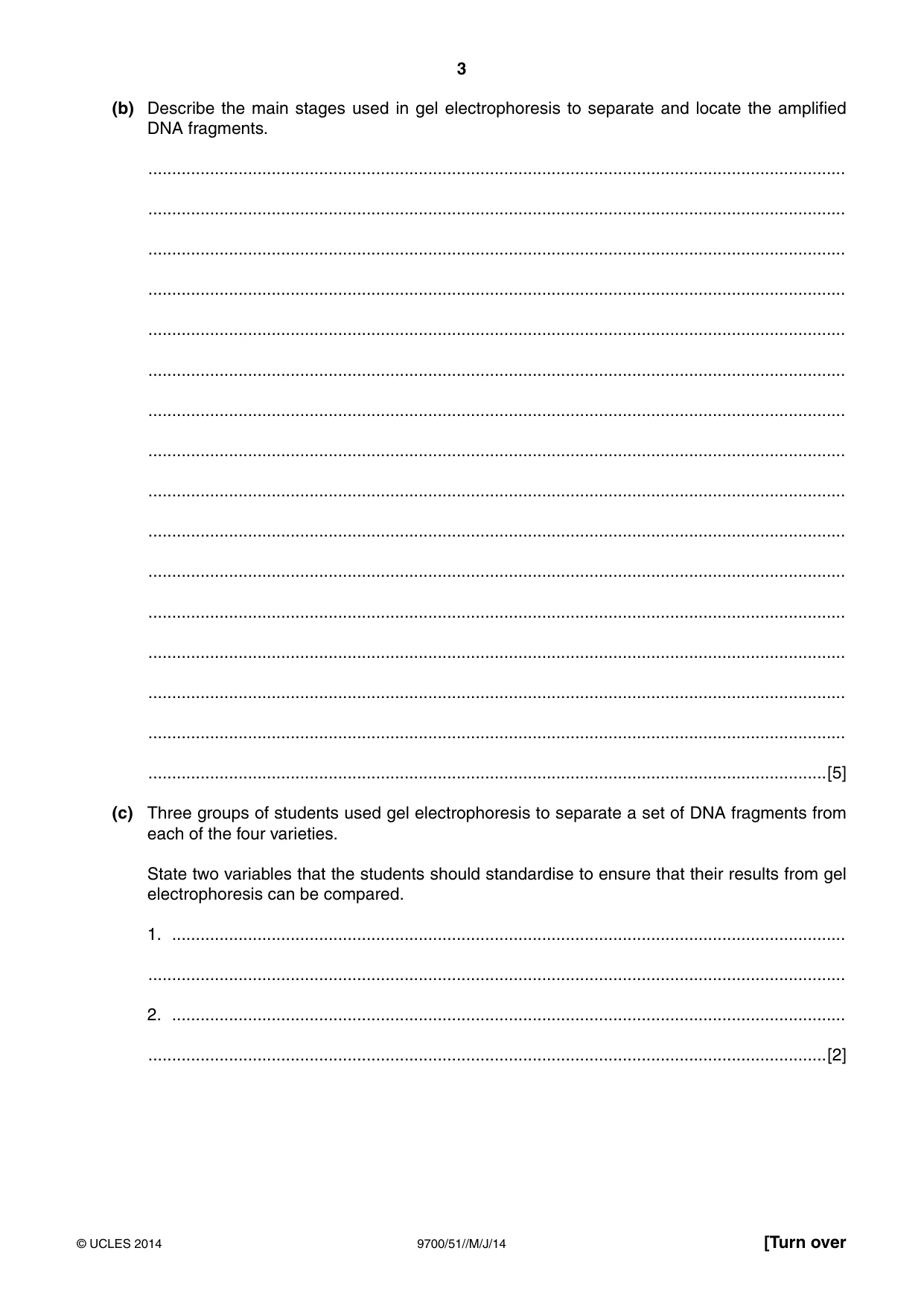 Cambridge A Level Biology 9700 2014 May/June Paper 5 · Variant 1 question paper, page 3 of 8