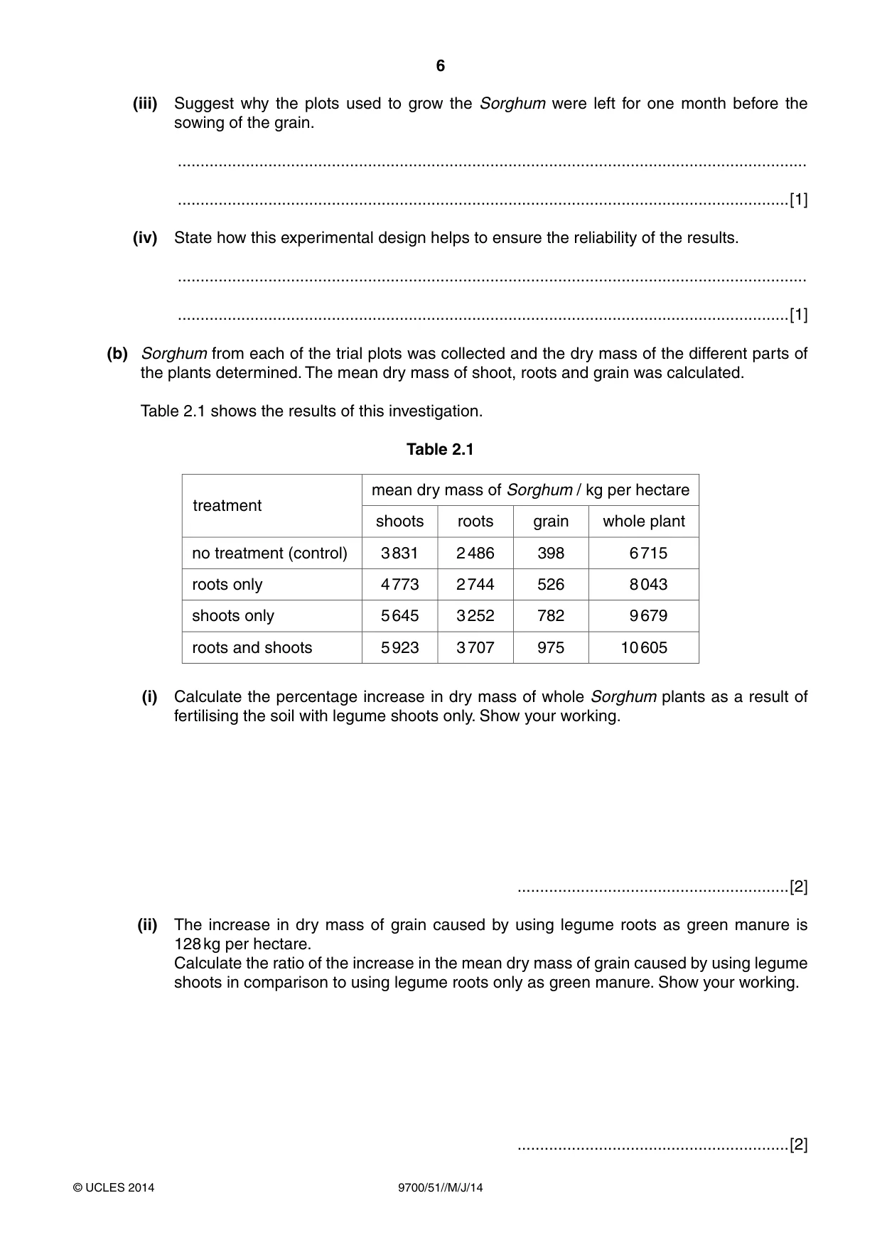Cambridge A Level Biology 9700 2014 May/June Paper 5 · Variant 1 question paper, page 6 of 8