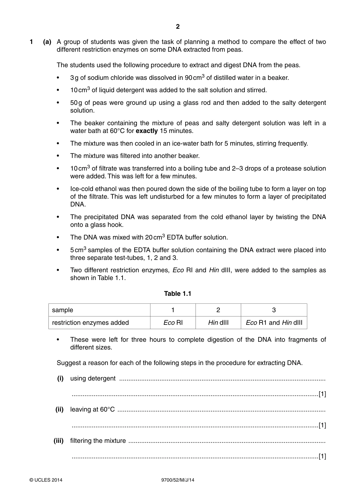 Cambridge A Level Biology 9700 2014 May/June Paper 5 · Variant 2 question paper, page 2 of 12