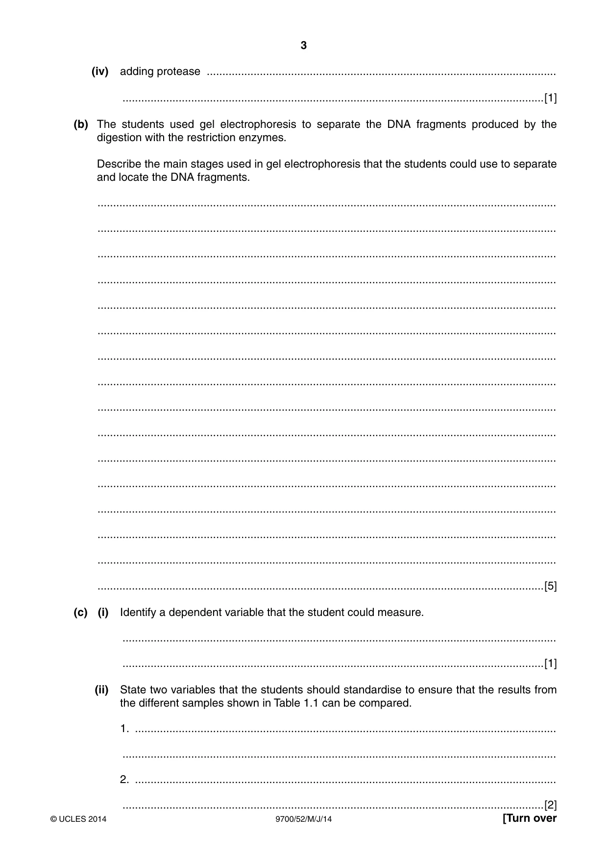 Cambridge A Level Biology 9700 2014 May/June Paper 5 · Variant 2 question paper, page 3 of 12