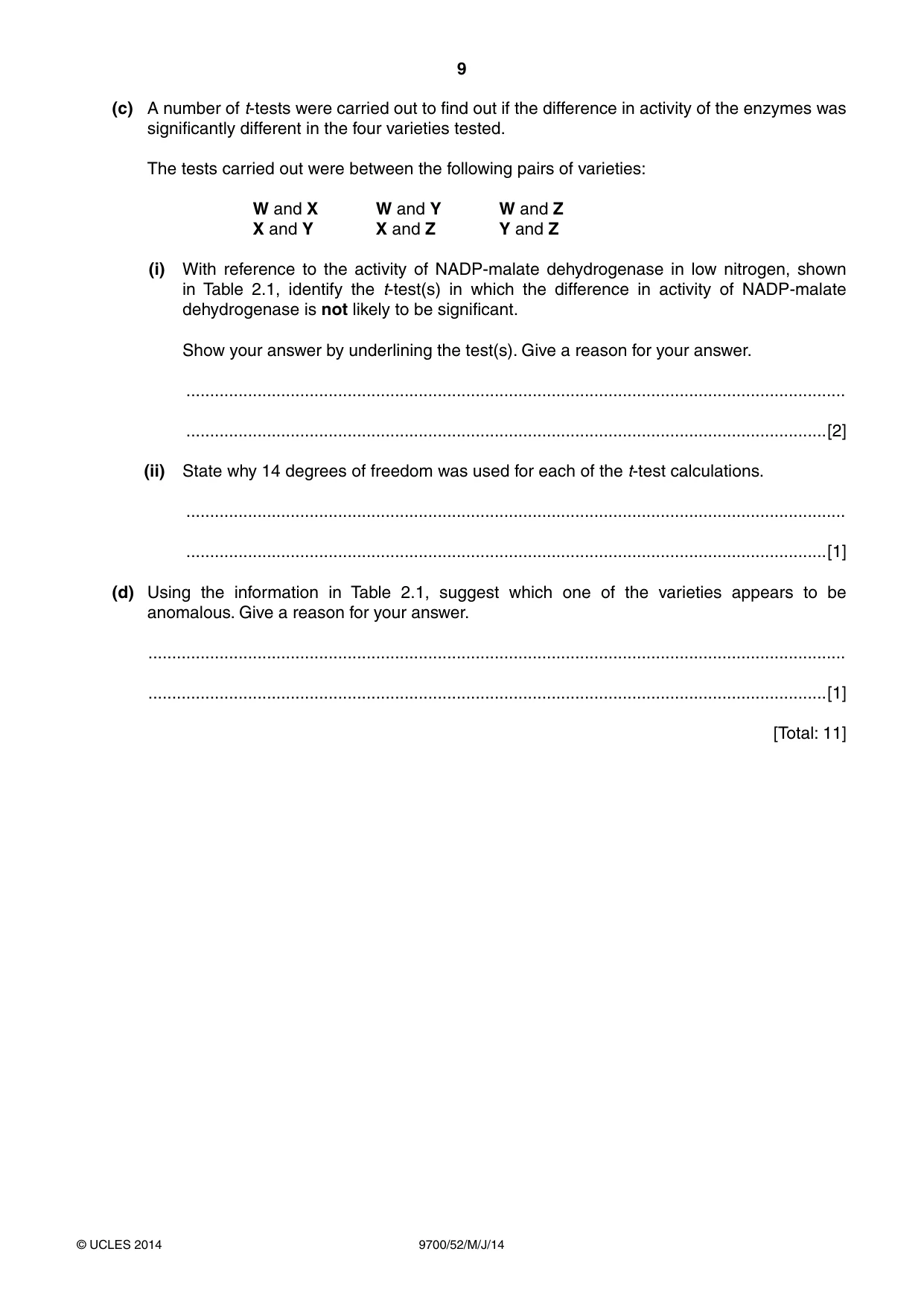 Cambridge A Level Biology 9700 2014 May/June Paper 5 · Variant 2 question paper, page 9 of 12