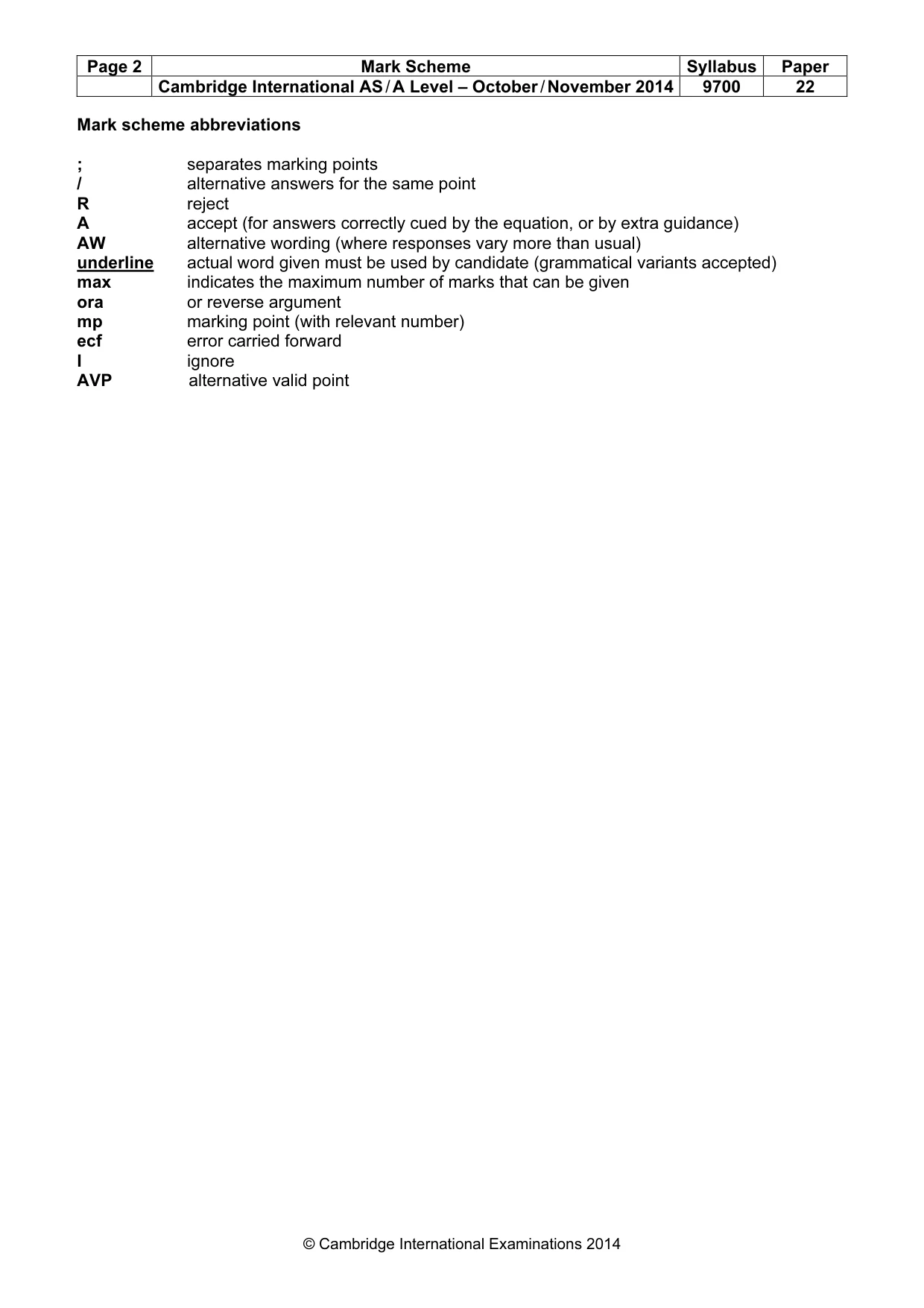Mark scheme, page 2 of 11