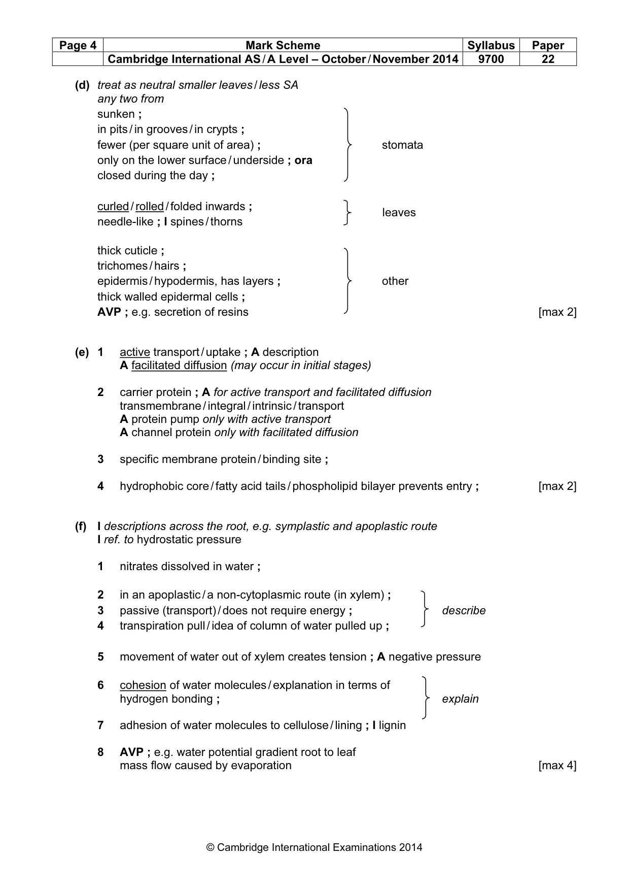 Mark scheme, page 4 of 11