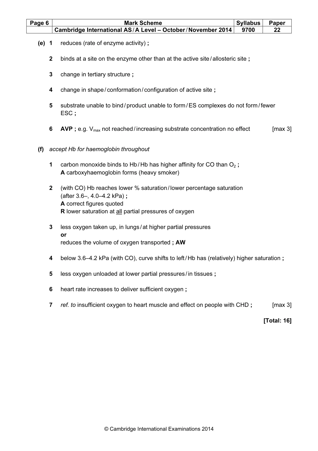 Mark scheme, page 6 of 11