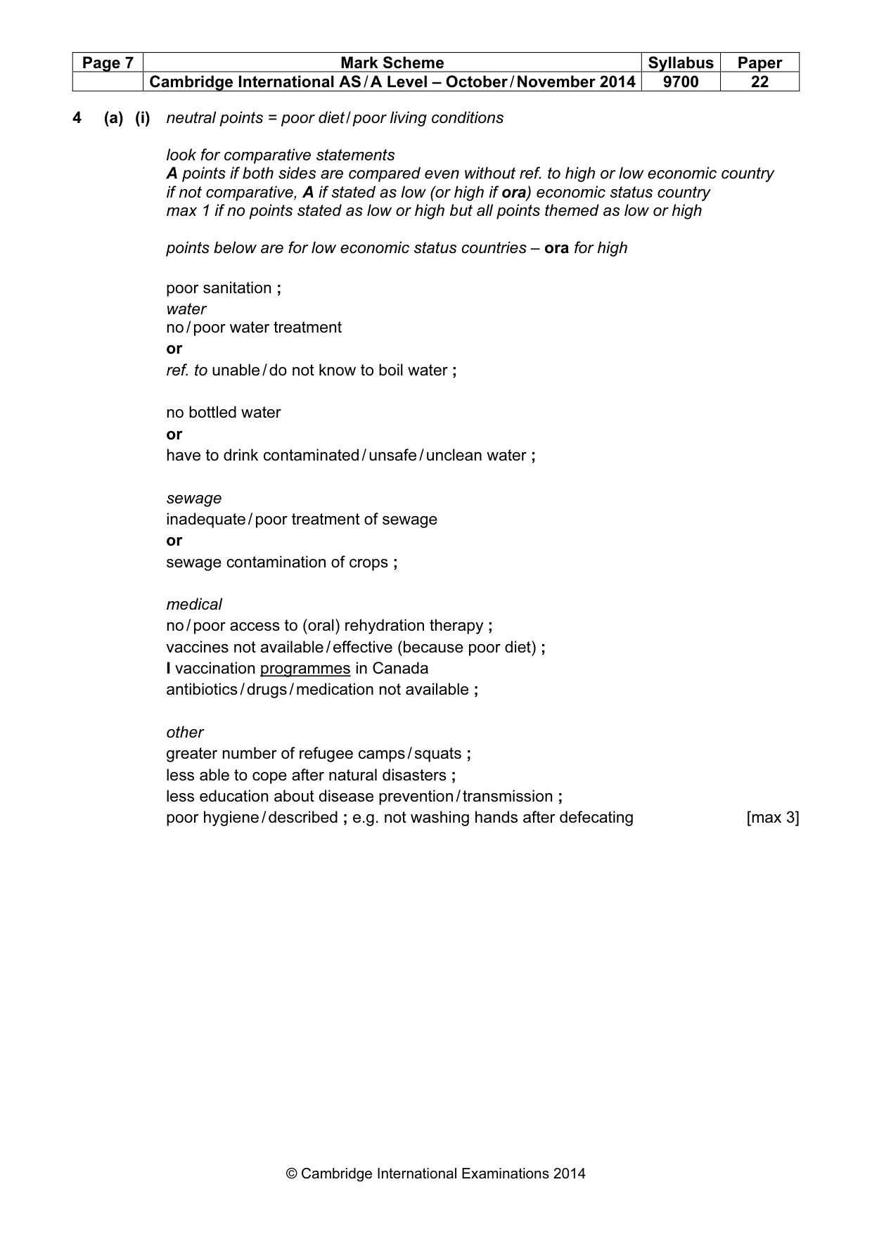 Mark scheme, page 7 of 11