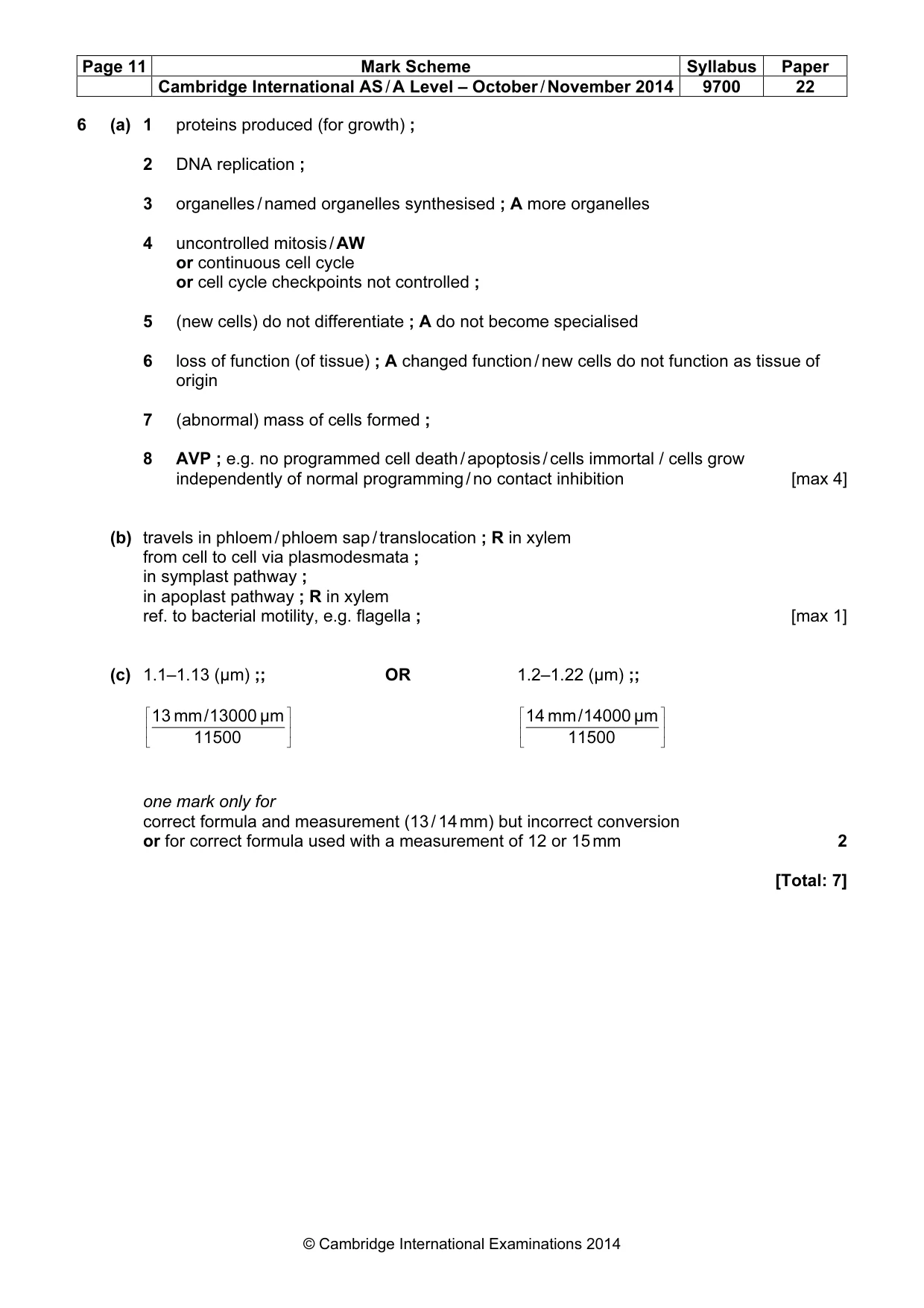 Mark scheme, page 11 of 11