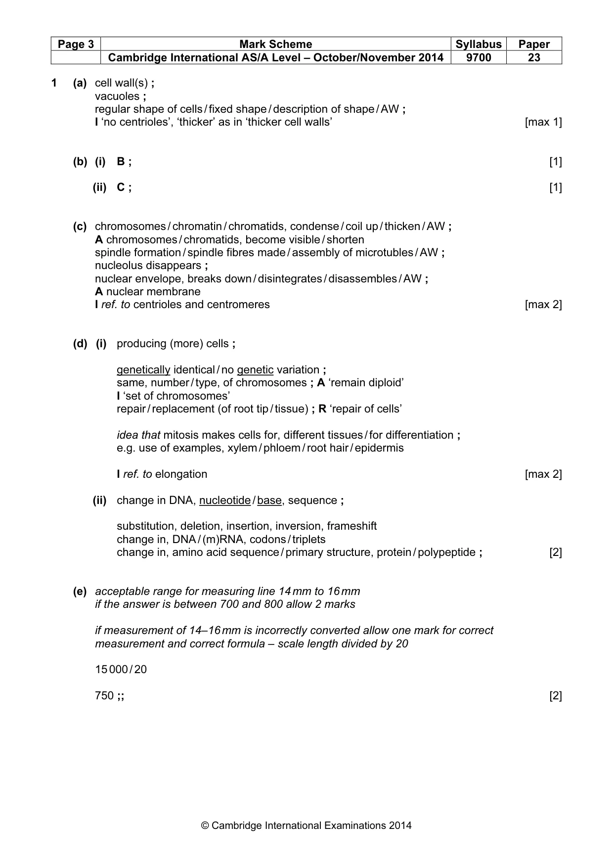 Mark scheme, page 3 of 9