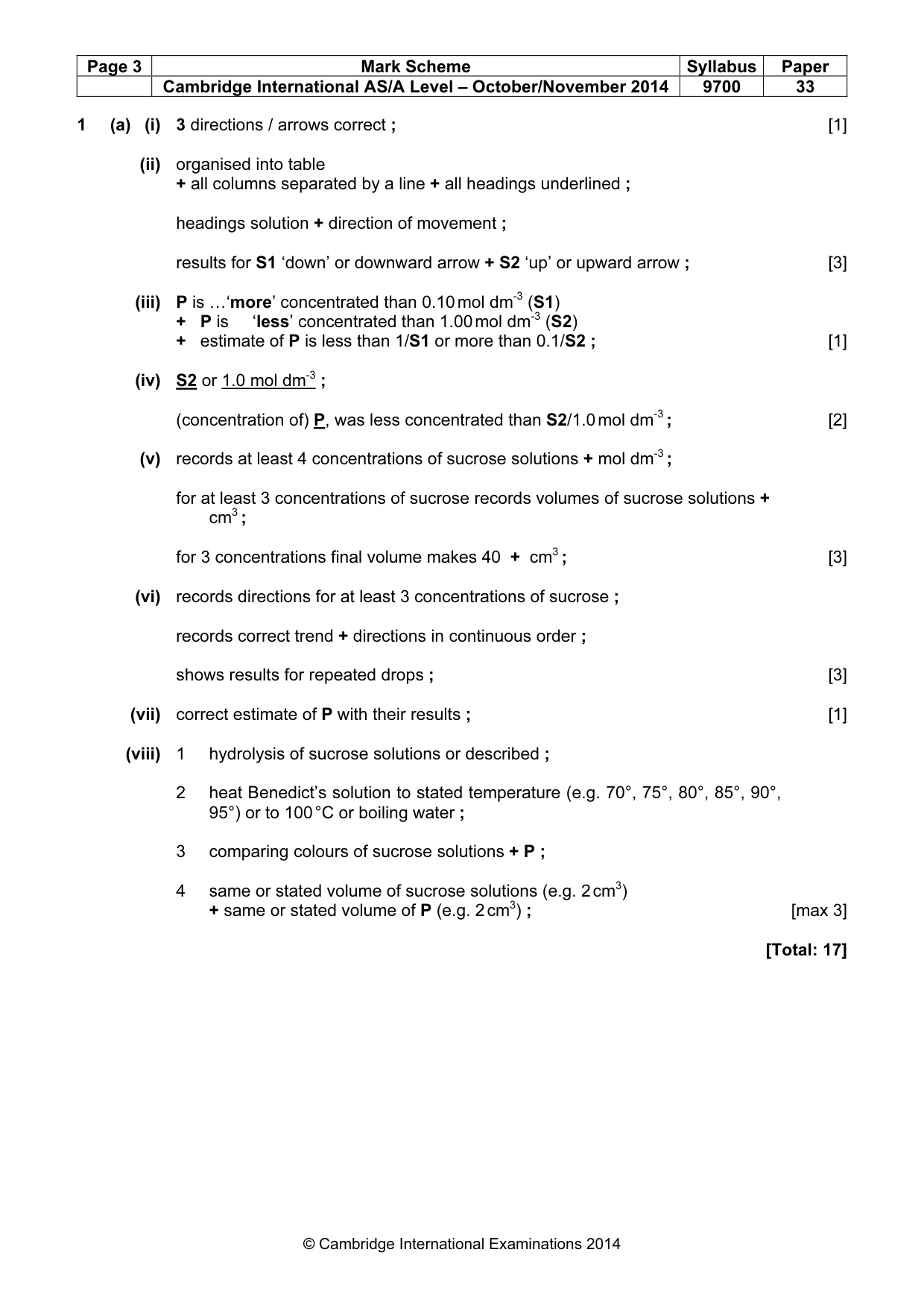Mark scheme, page 3 of 4
