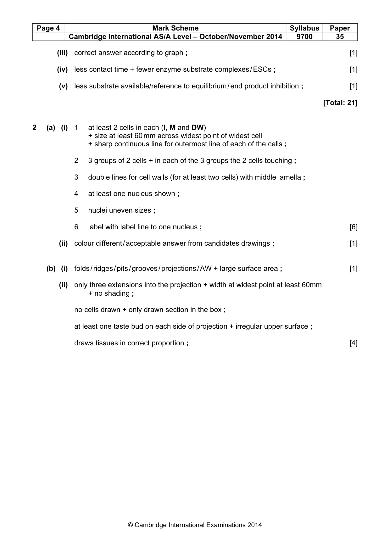 Mark scheme, page 4 of 5