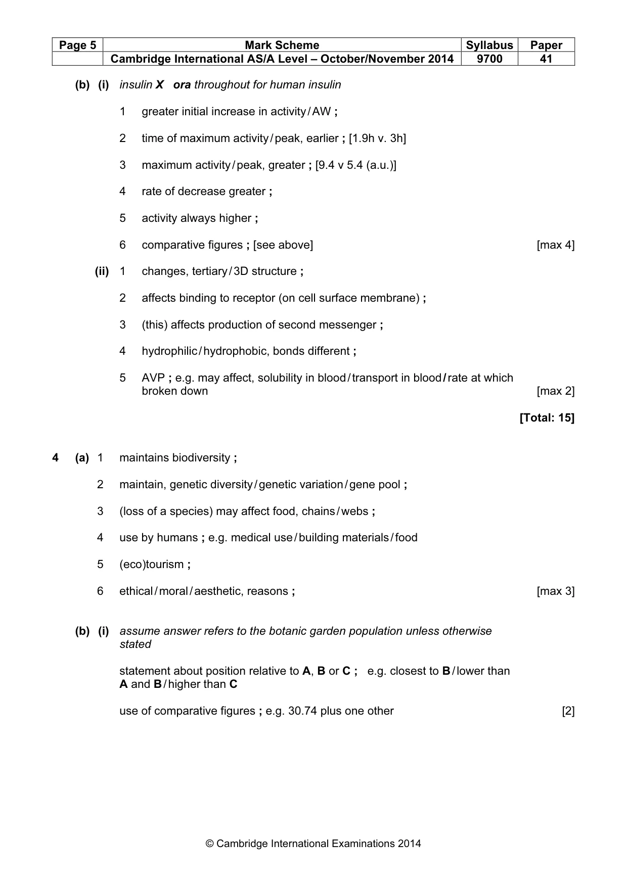 Mark scheme, page 5 of 11