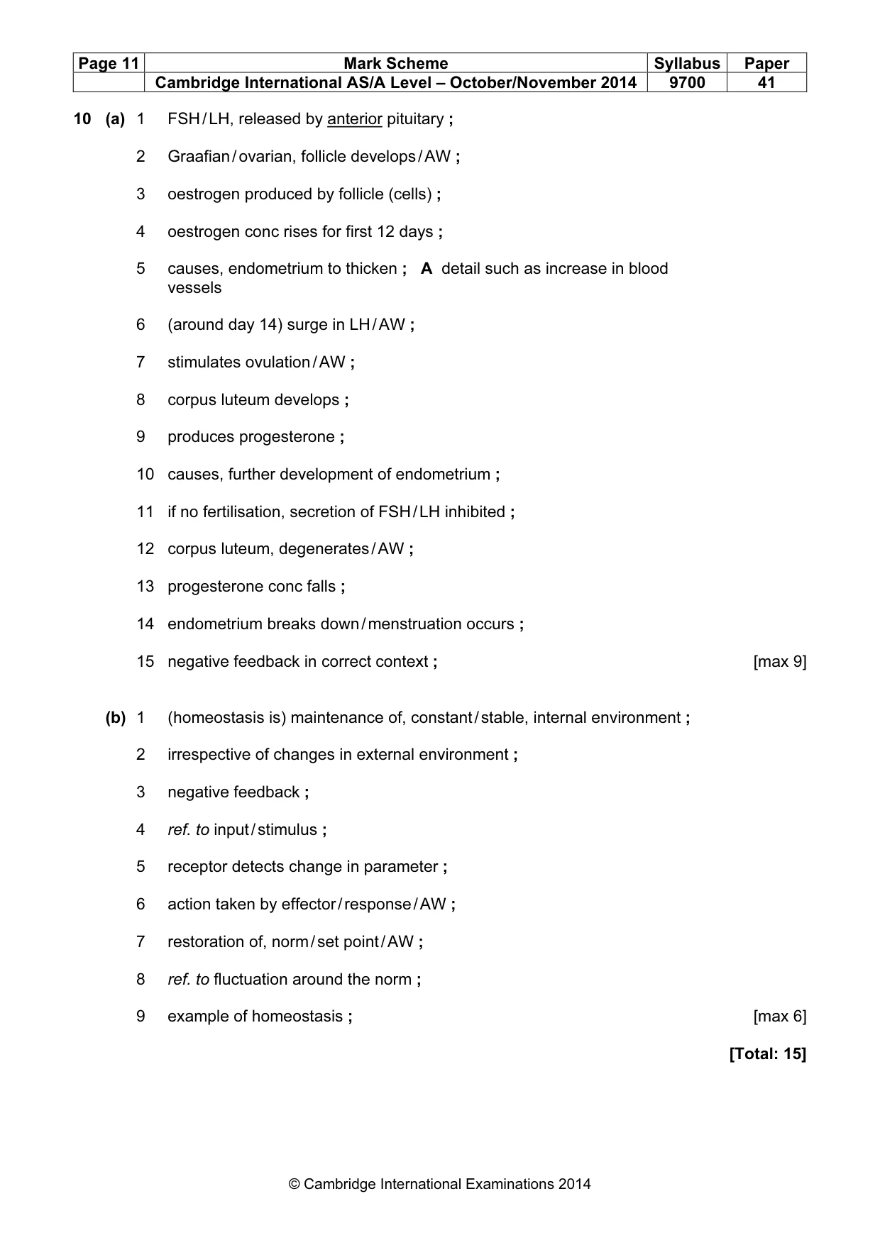 Mark scheme, page 11 of 11