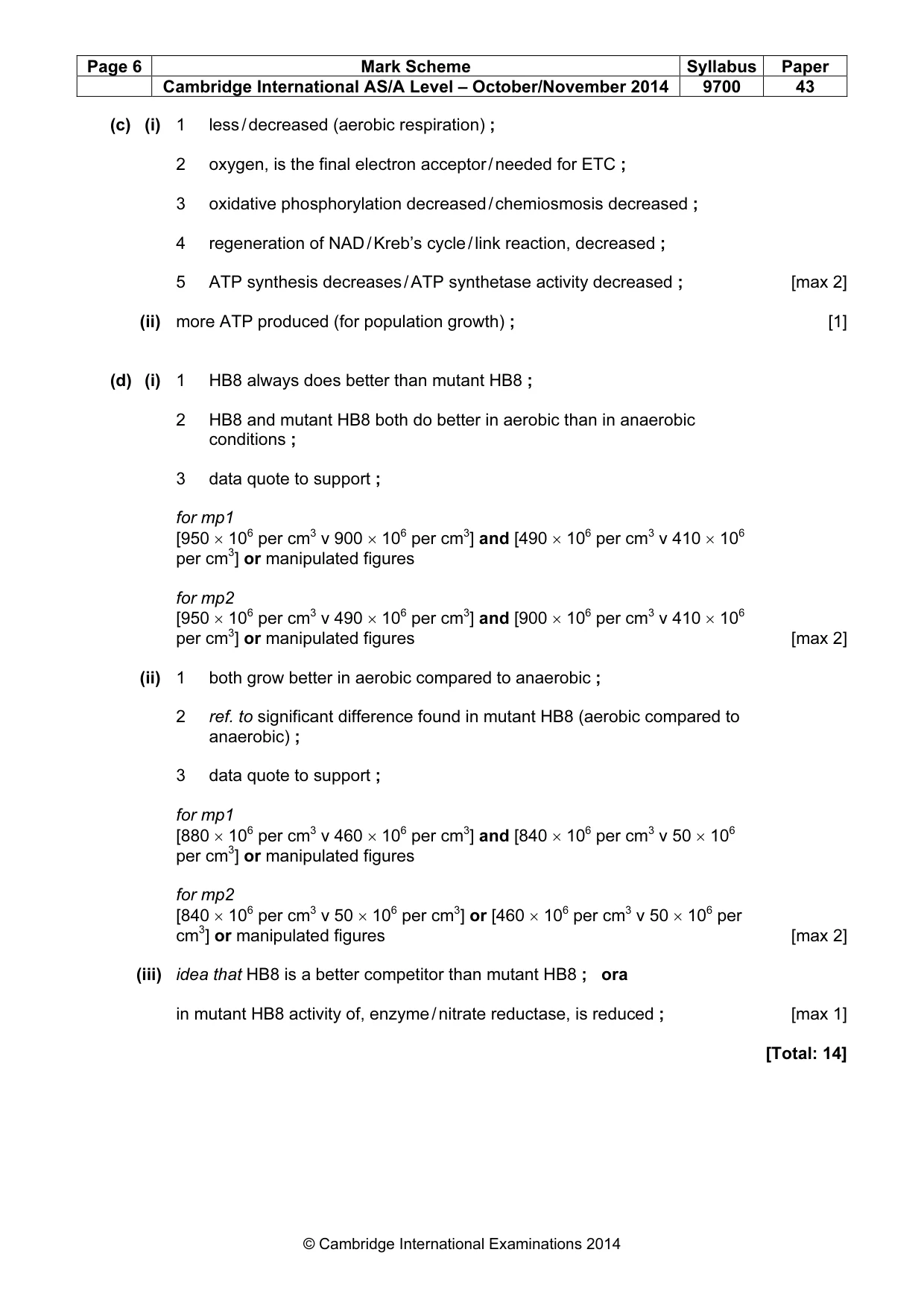 Mark scheme, page 6 of 11