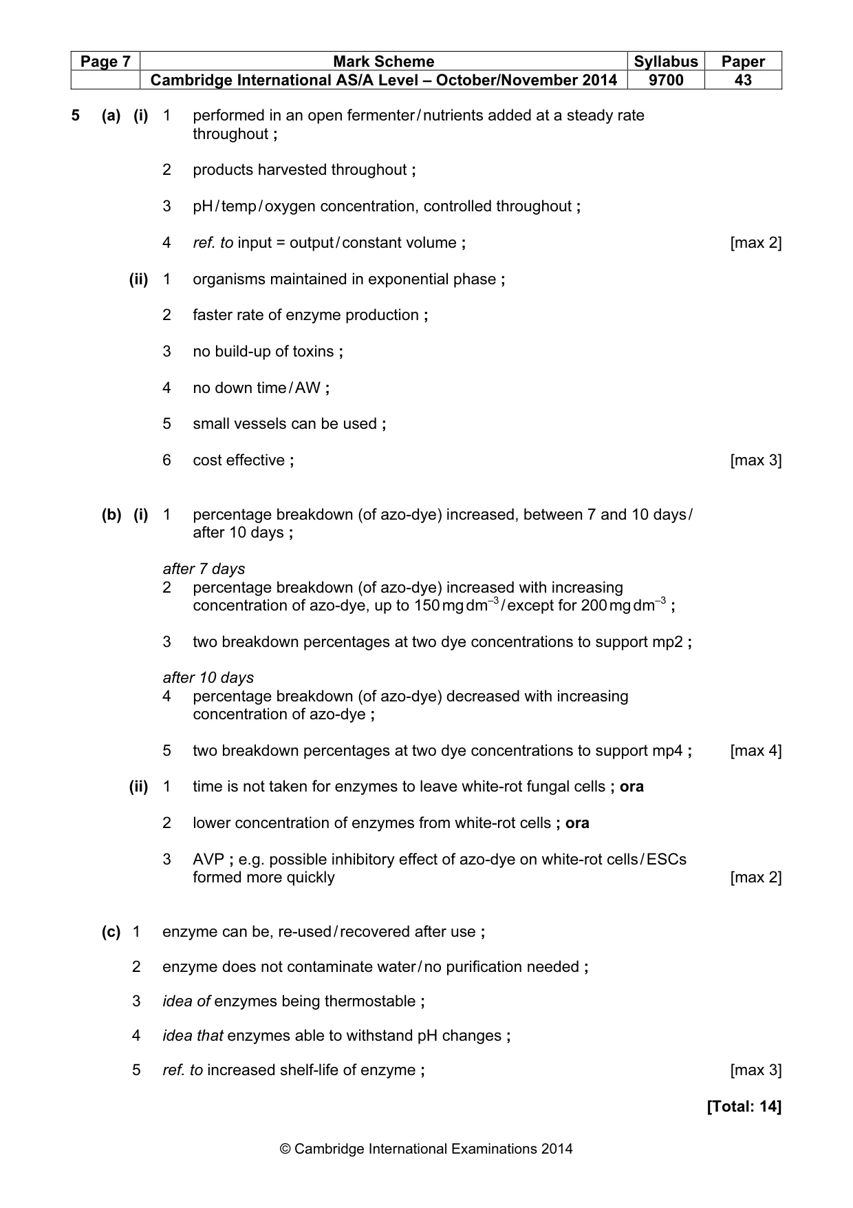 Mark scheme, page 7 of 11