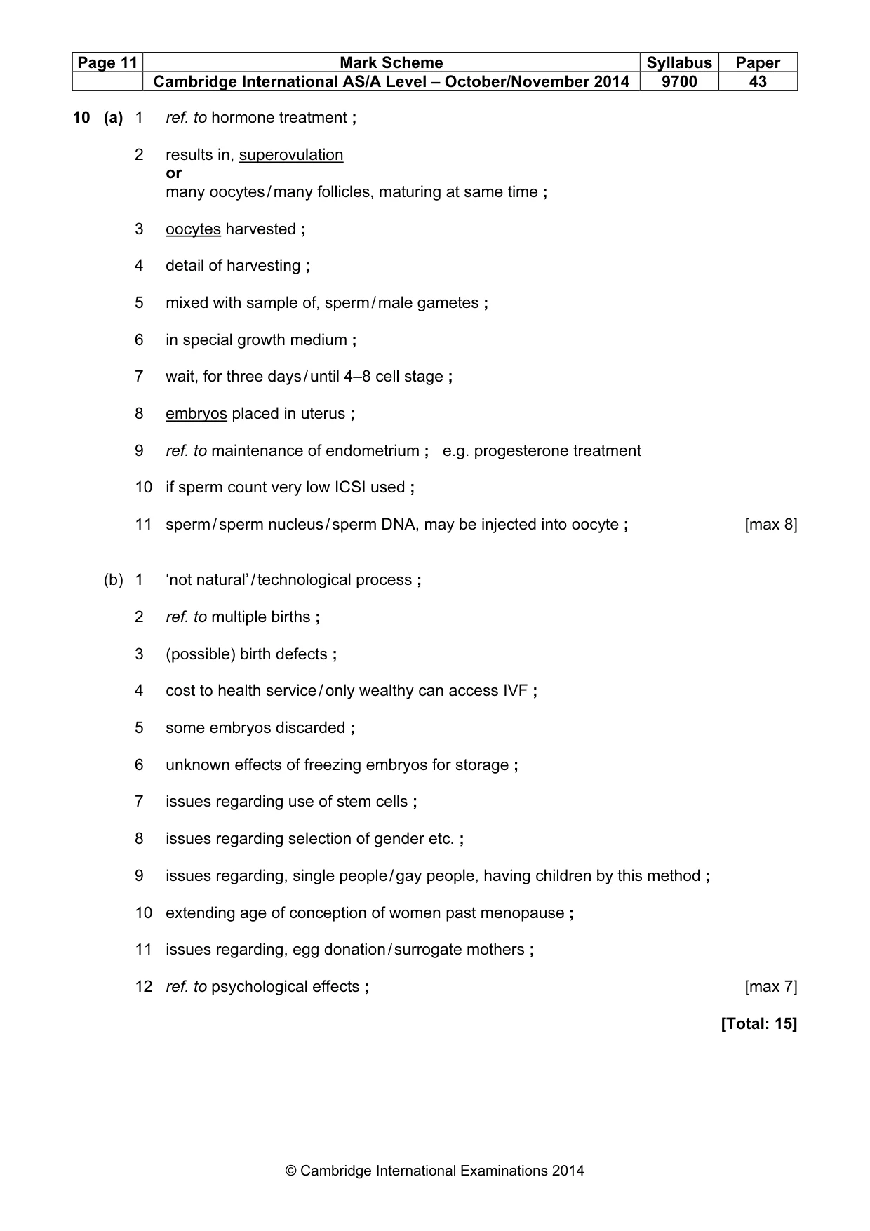 Mark scheme, page 11 of 11
