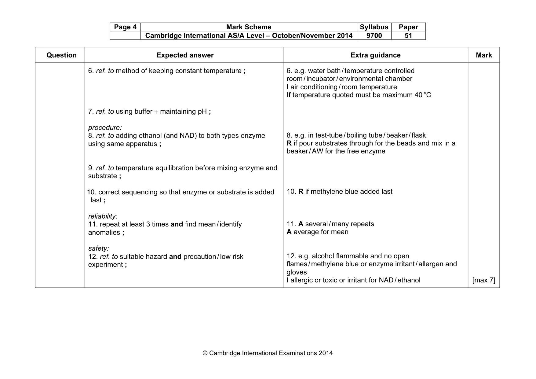 Mark scheme, page 4 of 8
