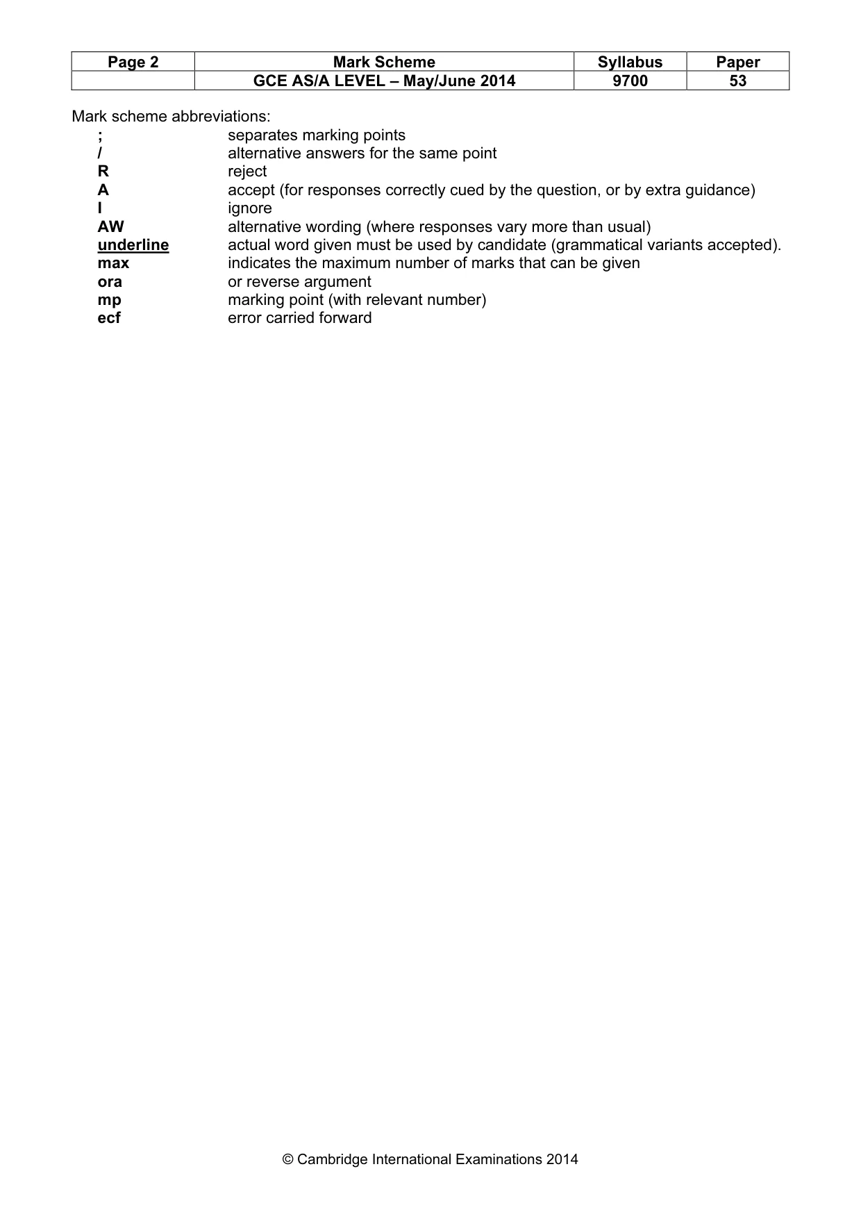Mark scheme, page 2 of 9