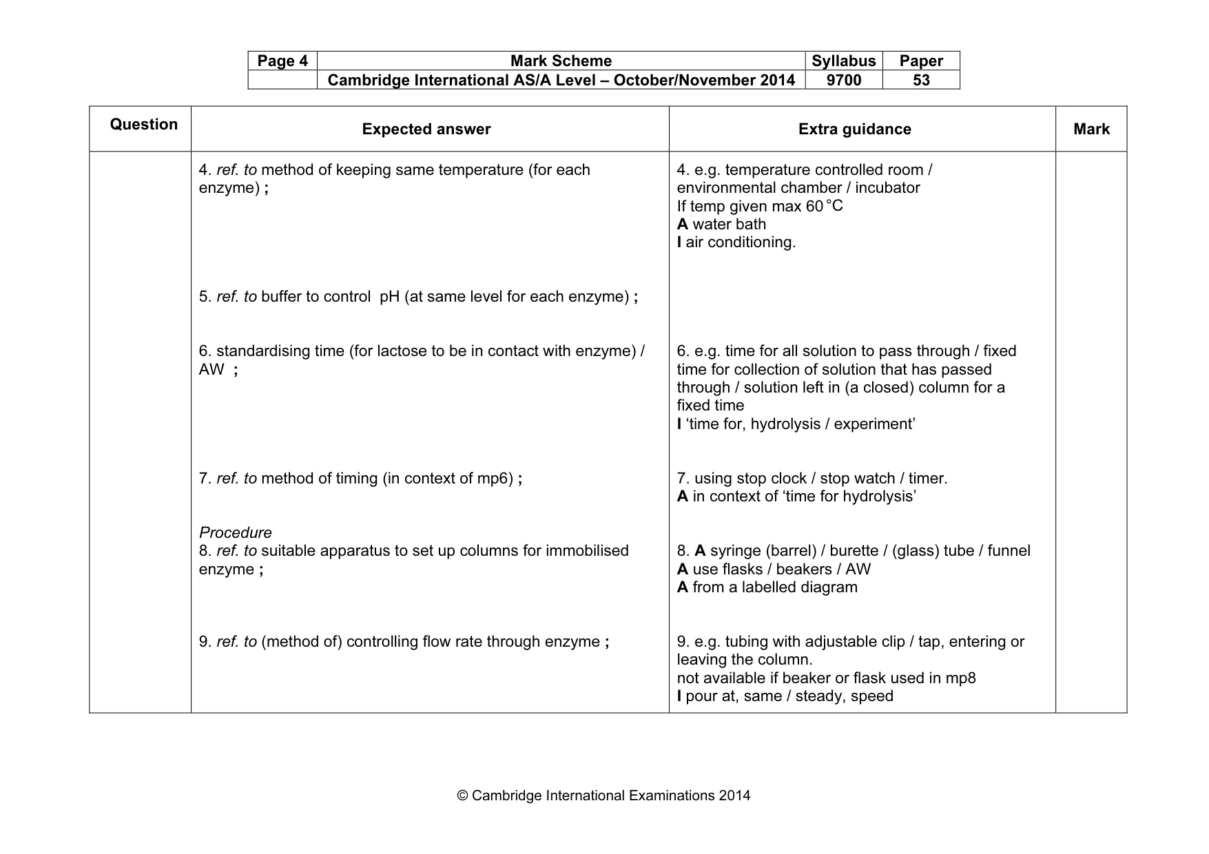 Mark scheme, page 4 of 9