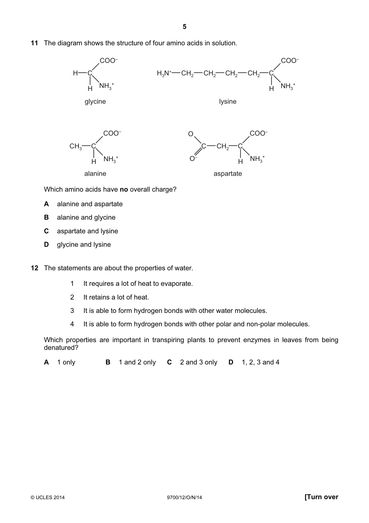 Cambridge A Level Biology 9700 2014 Oct/Nov Paper 1 · Variant 2 question paper, page 5 of 16