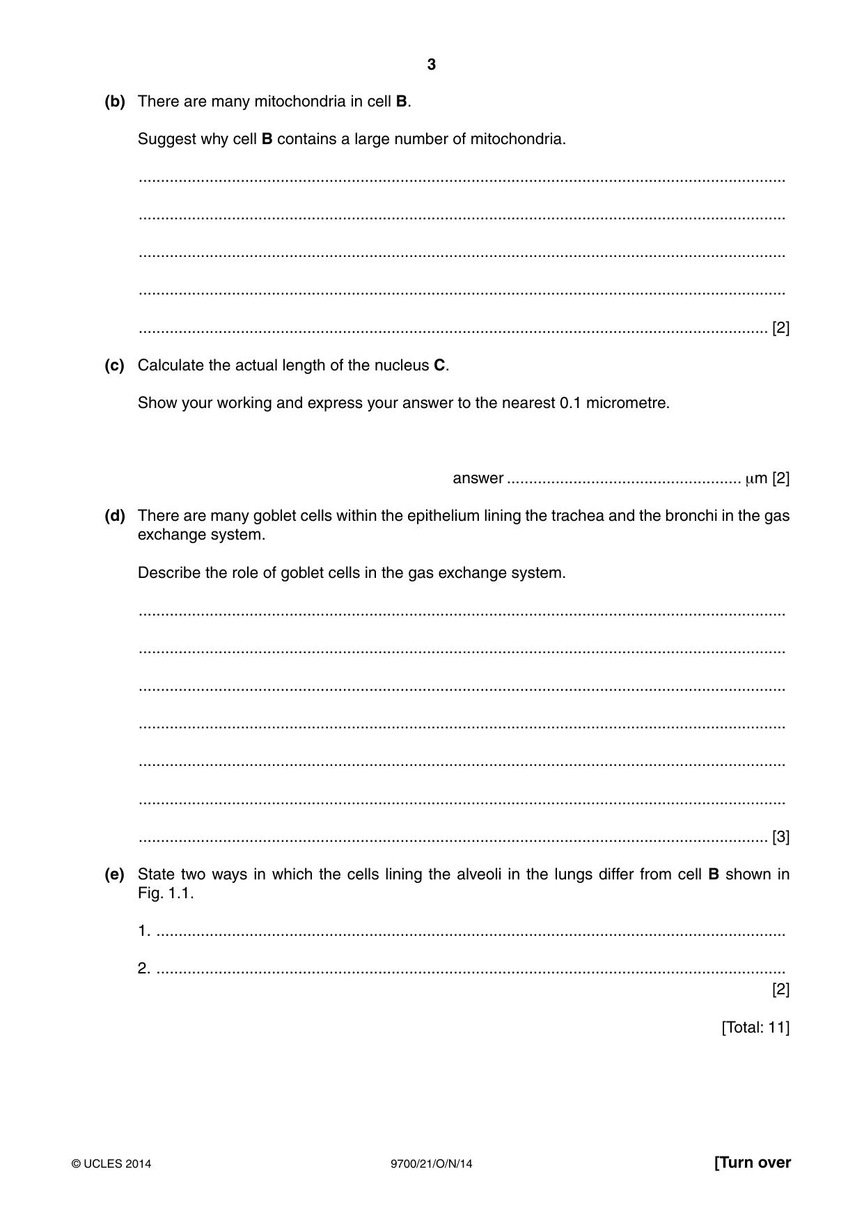 Cambridge A Level Biology 9700 2014 Oct/Nov Paper 2 · Variant 1 question paper, page 3 of 16