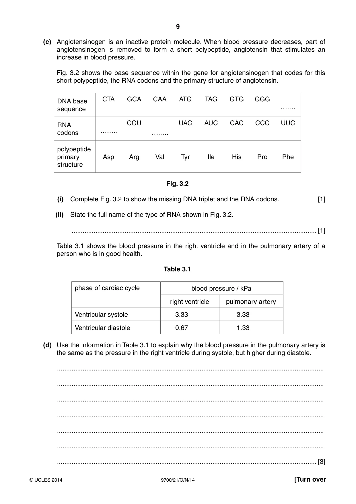 Cambridge A Level Biology 9700 2014 Oct/Nov Paper 2 · Variant 1 question paper, page 9 of 16