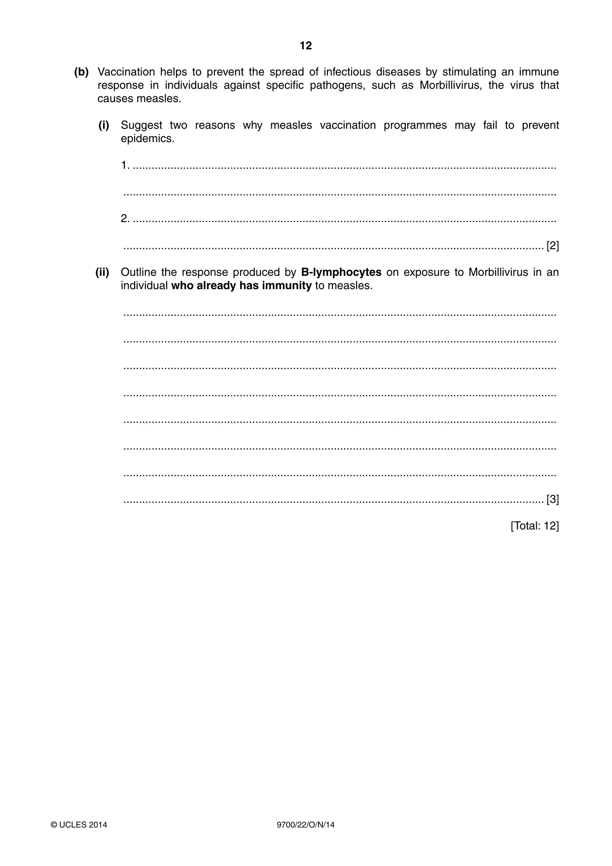 Cambridge A Level Biology 9700 2014 Oct/Nov Paper 2 · Variant 2 question paper, page 12 of 16