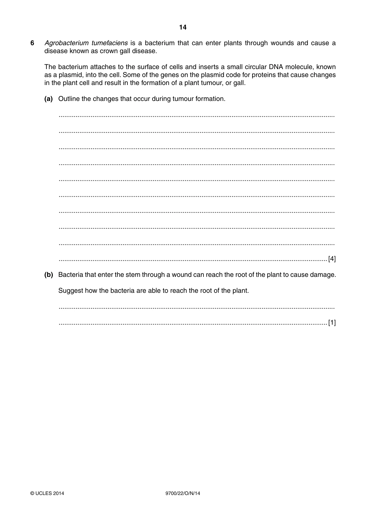 Cambridge A Level Biology 9700 2014 Oct/Nov Paper 2 · Variant 2 question paper, page 14 of 16