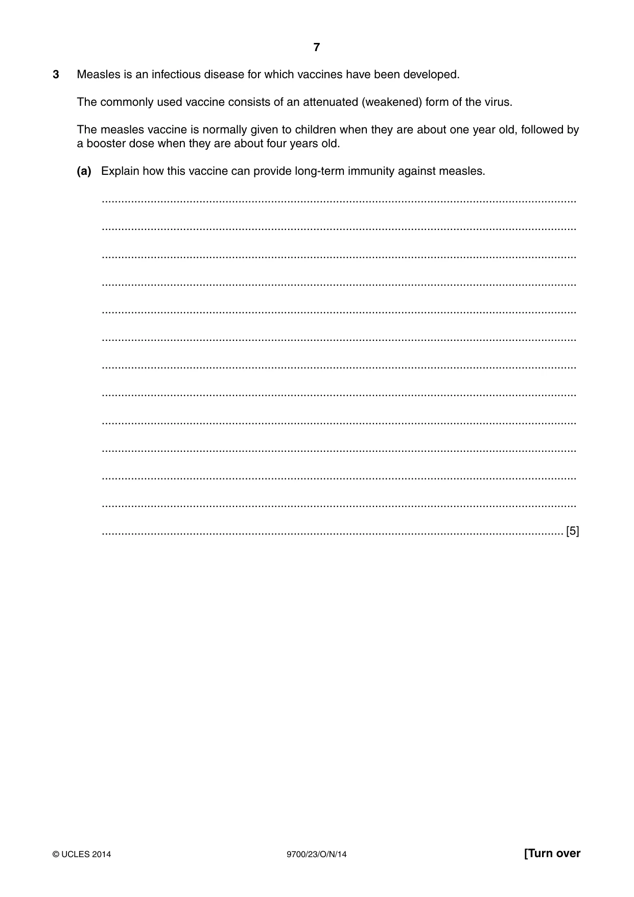 Cambridge A Level Biology 9700 2014 Oct/Nov Paper 2 · Variant 3 question paper, page 7 of 16