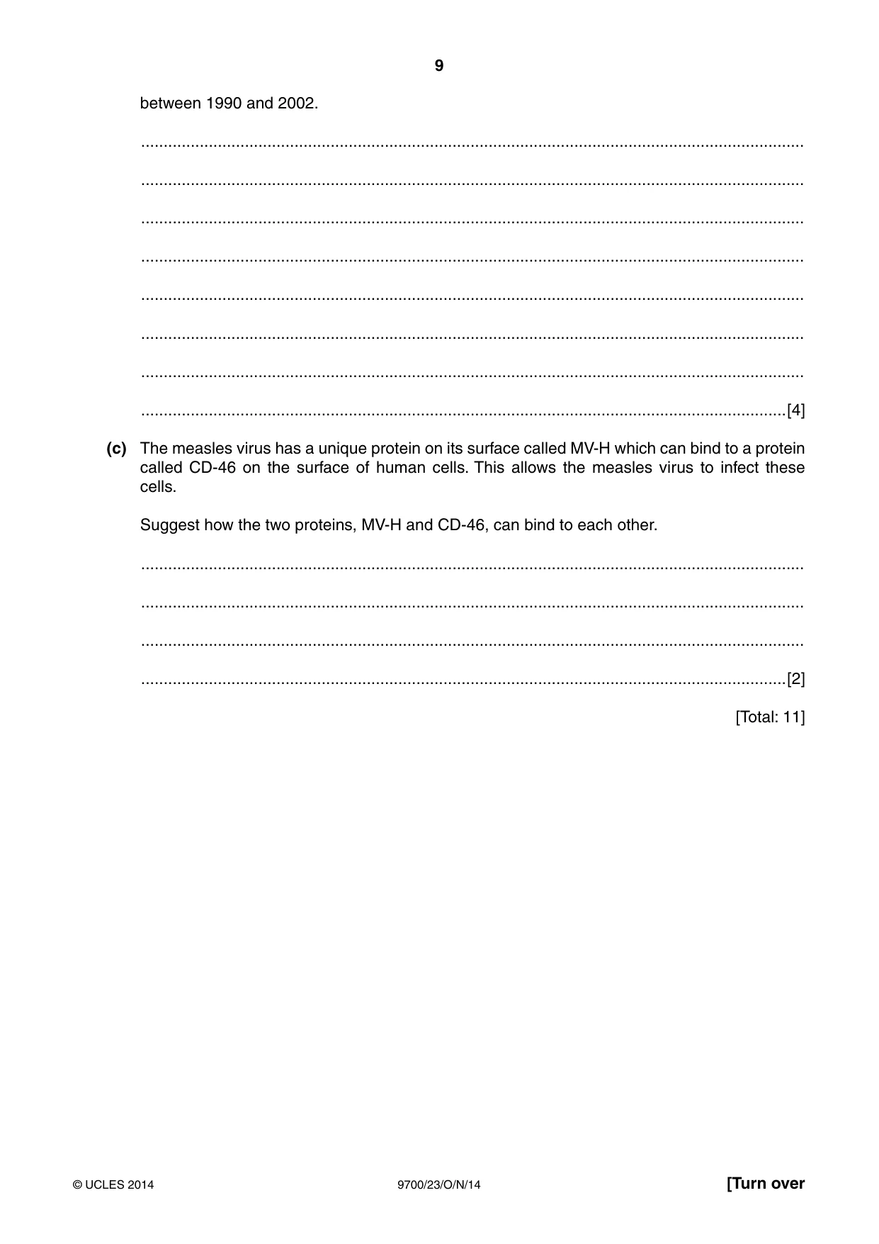 Cambridge A Level Biology 9700 2014 Oct/Nov Paper 2 · Variant 3 question paper, page 9 of 16