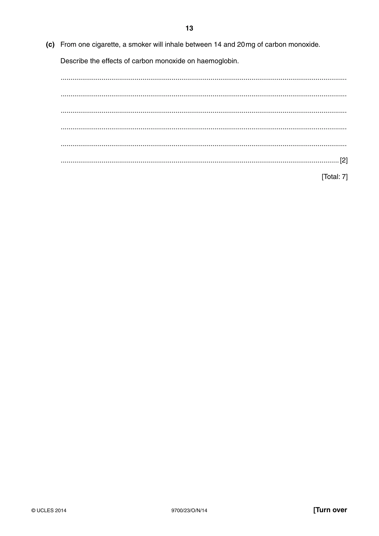 Cambridge A Level Biology 9700 2014 Oct/Nov Paper 2 · Variant 3 question paper, page 13 of 16