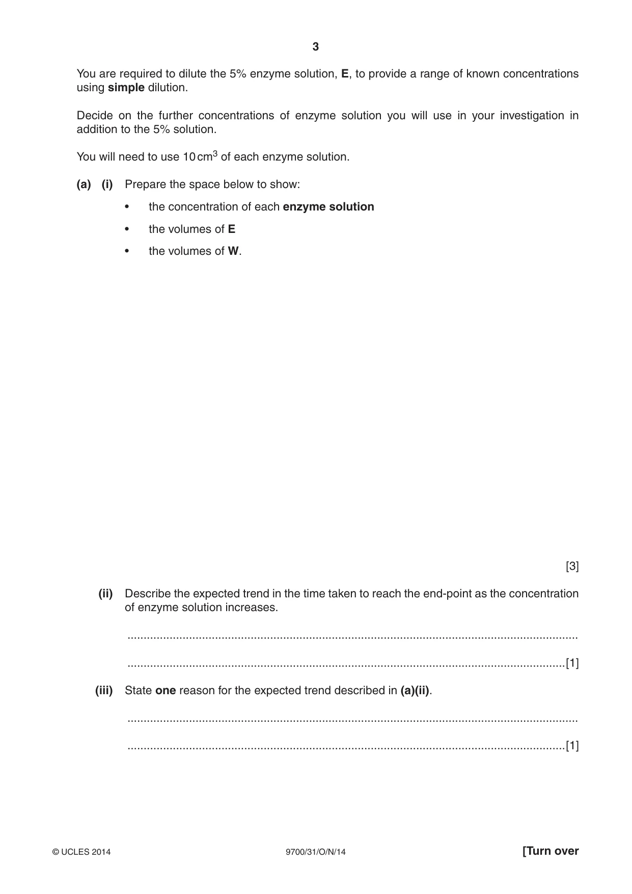 Cambridge A Level Biology 9700 2014 Oct/Nov Paper 3 · Variant 1 question paper, page 3 of 16