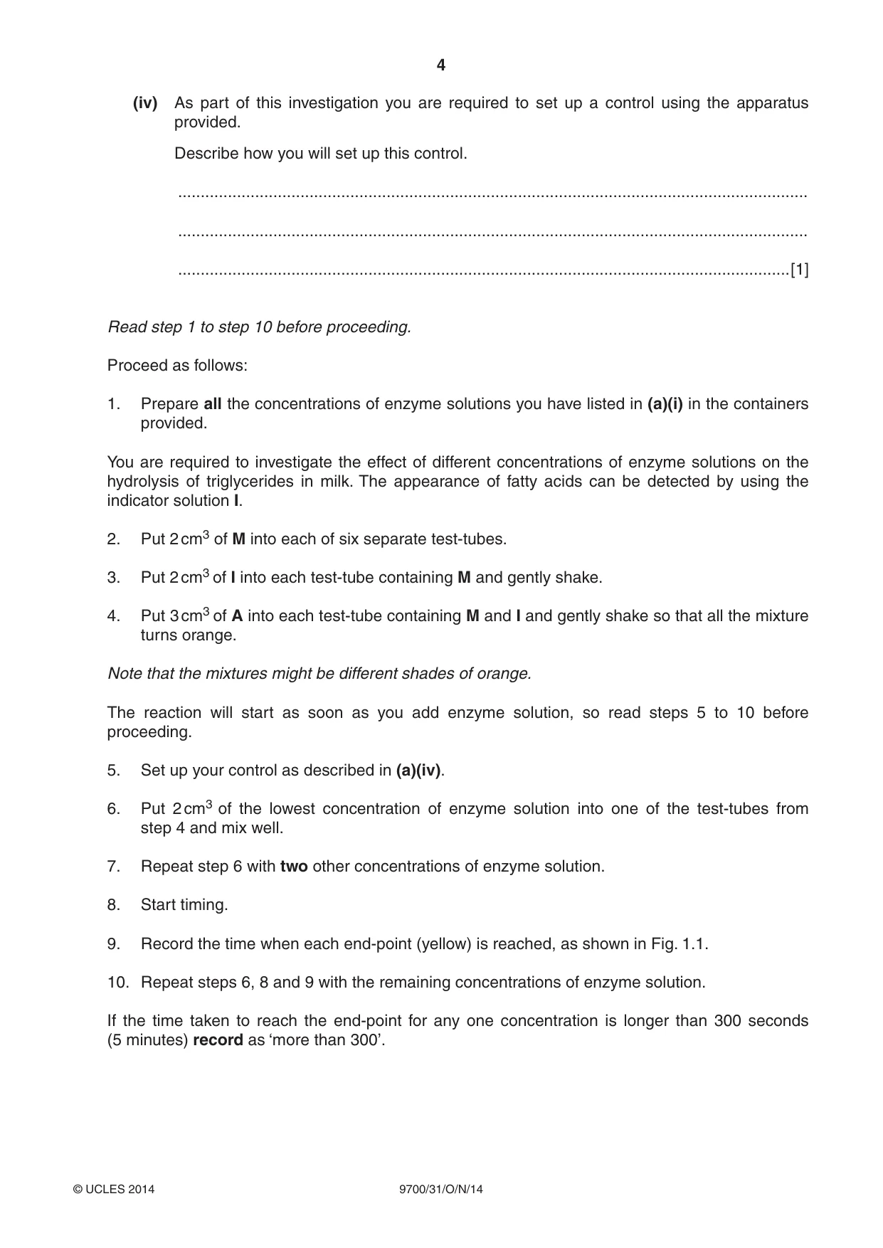 Cambridge A Level Biology 9700 2014 Oct/Nov Paper 3 · Variant 1 question paper, page 4 of 16