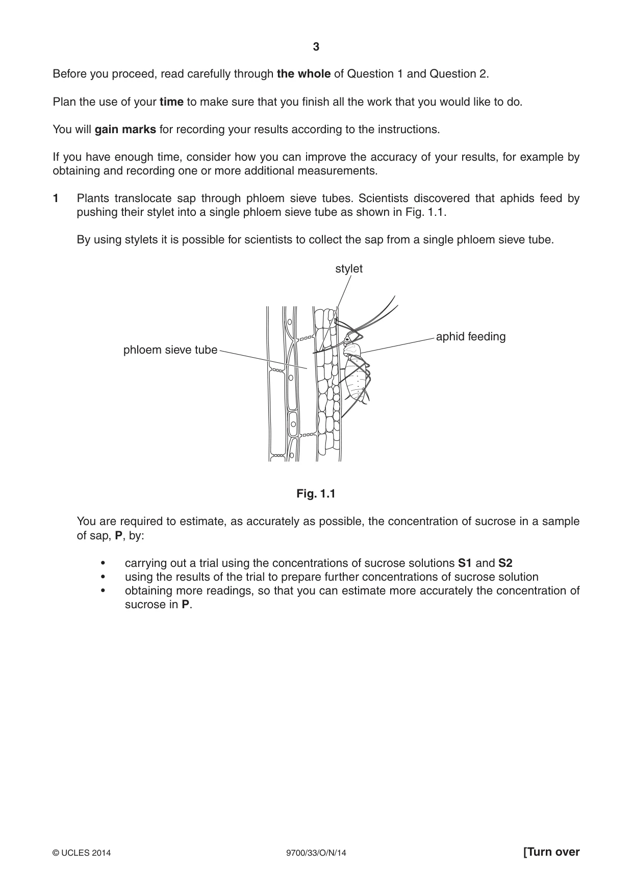Cambridge A Level Biology 9700 2014 Oct/Nov Paper 3 · Variant 3 question paper, page 3 of 16